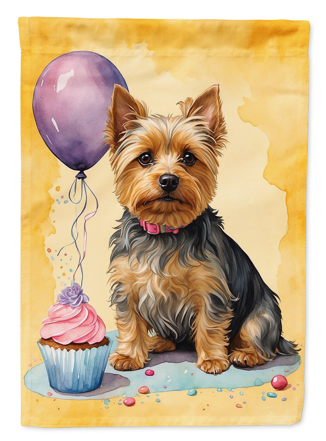 Buy this Silky Terrier Happy Birthday House Flag