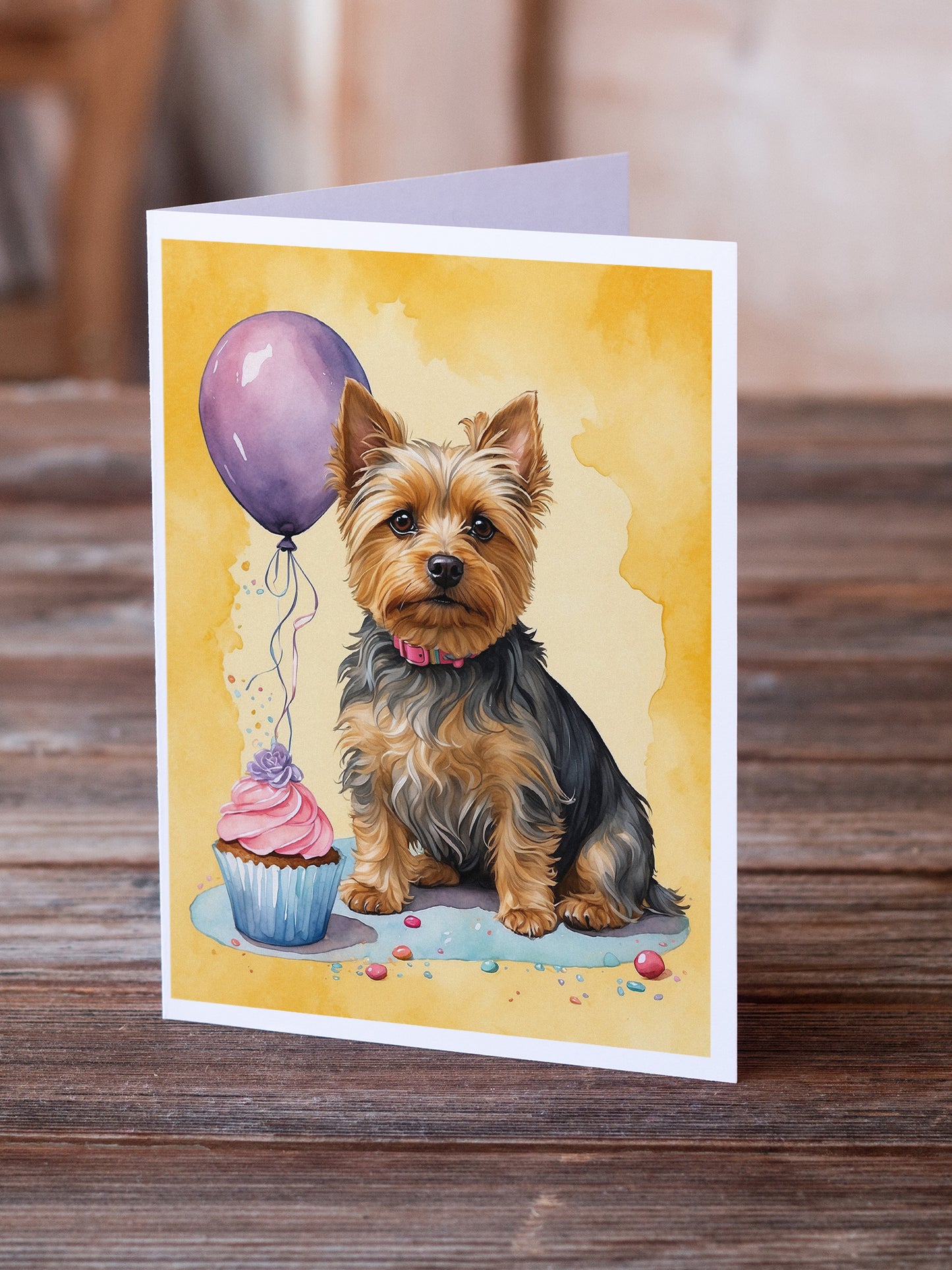 Silky Terrier Happy Birthday Greeting Cards Pack of 8