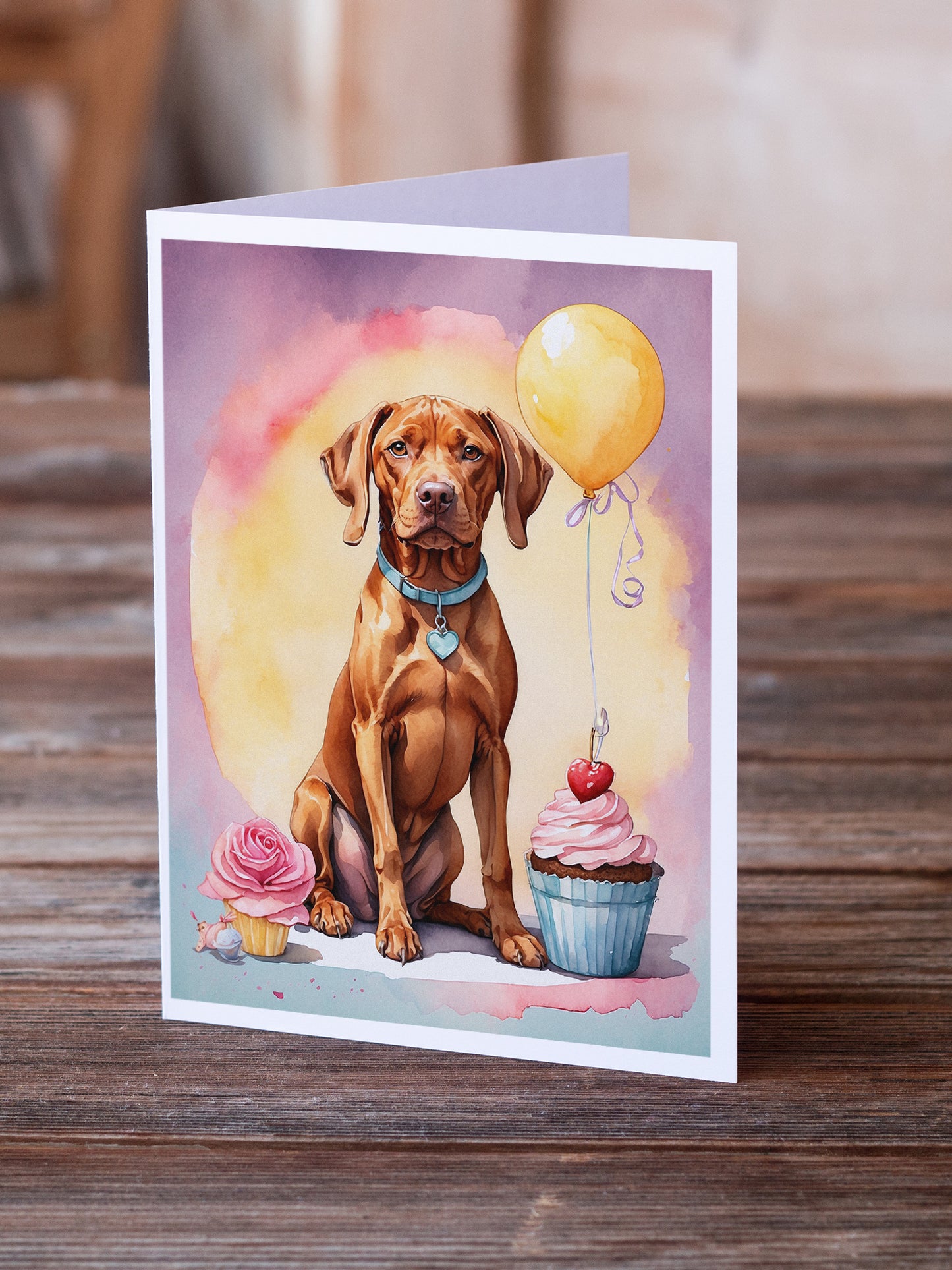Vizsla Happy Birthday Greeting Cards Pack of 8