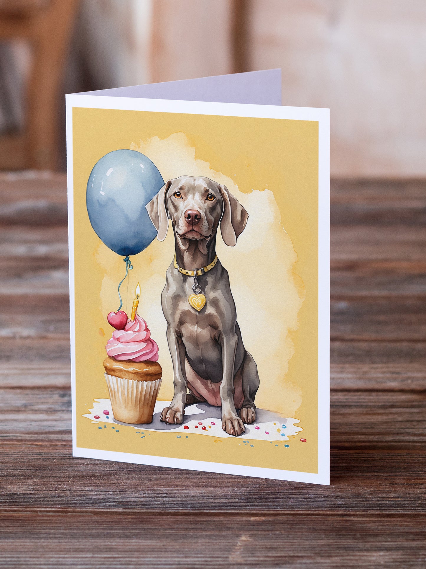 Weimaraner Happy Birthday Greeting Cards Pack of 8