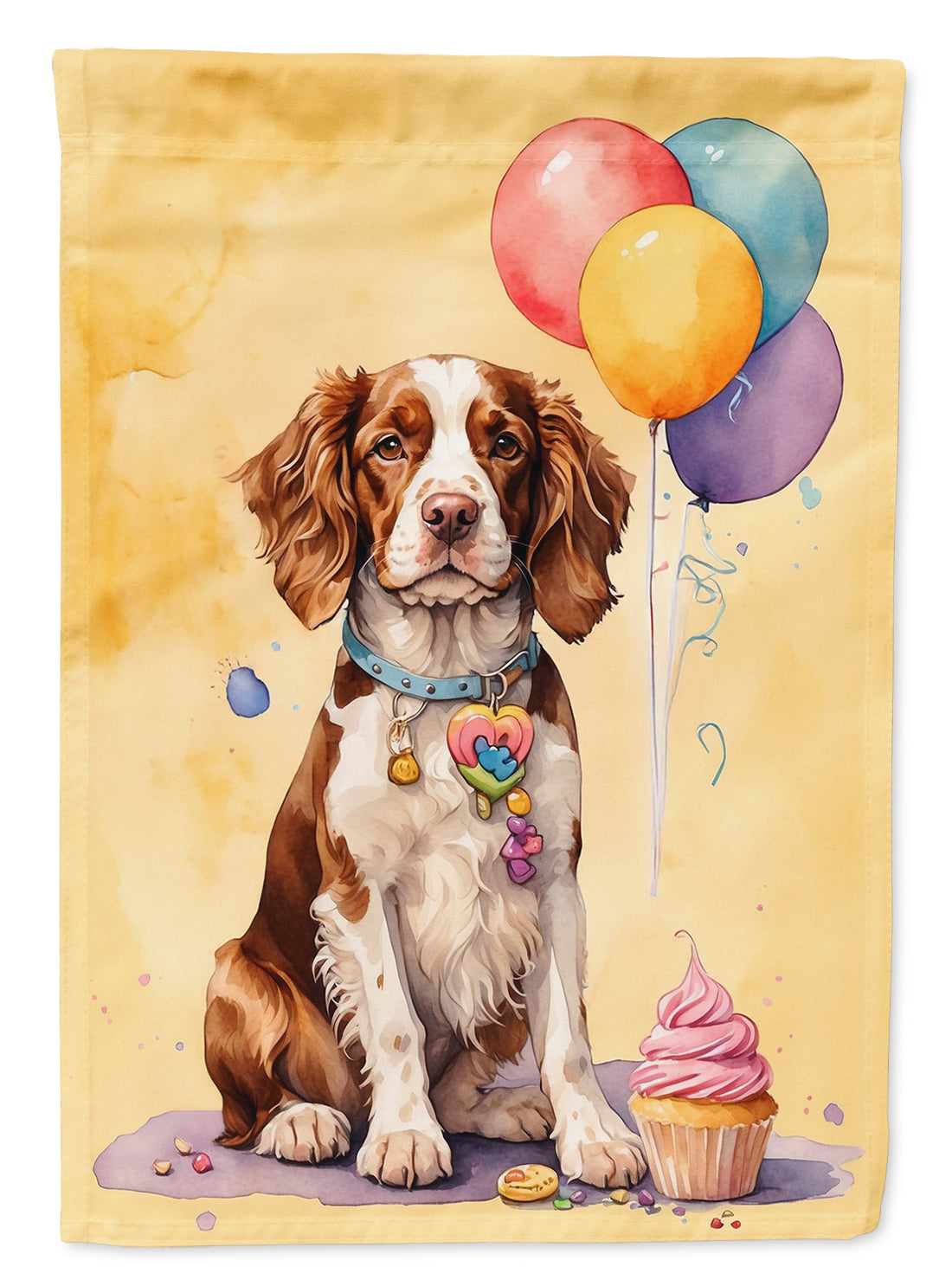 Buy this Welsh Springer Spaniel Happy Birthday Garden Flag