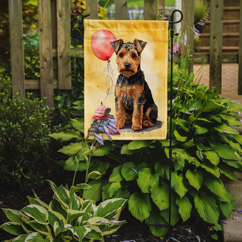 Welsh Terrier Happy Birthday Garden Flag