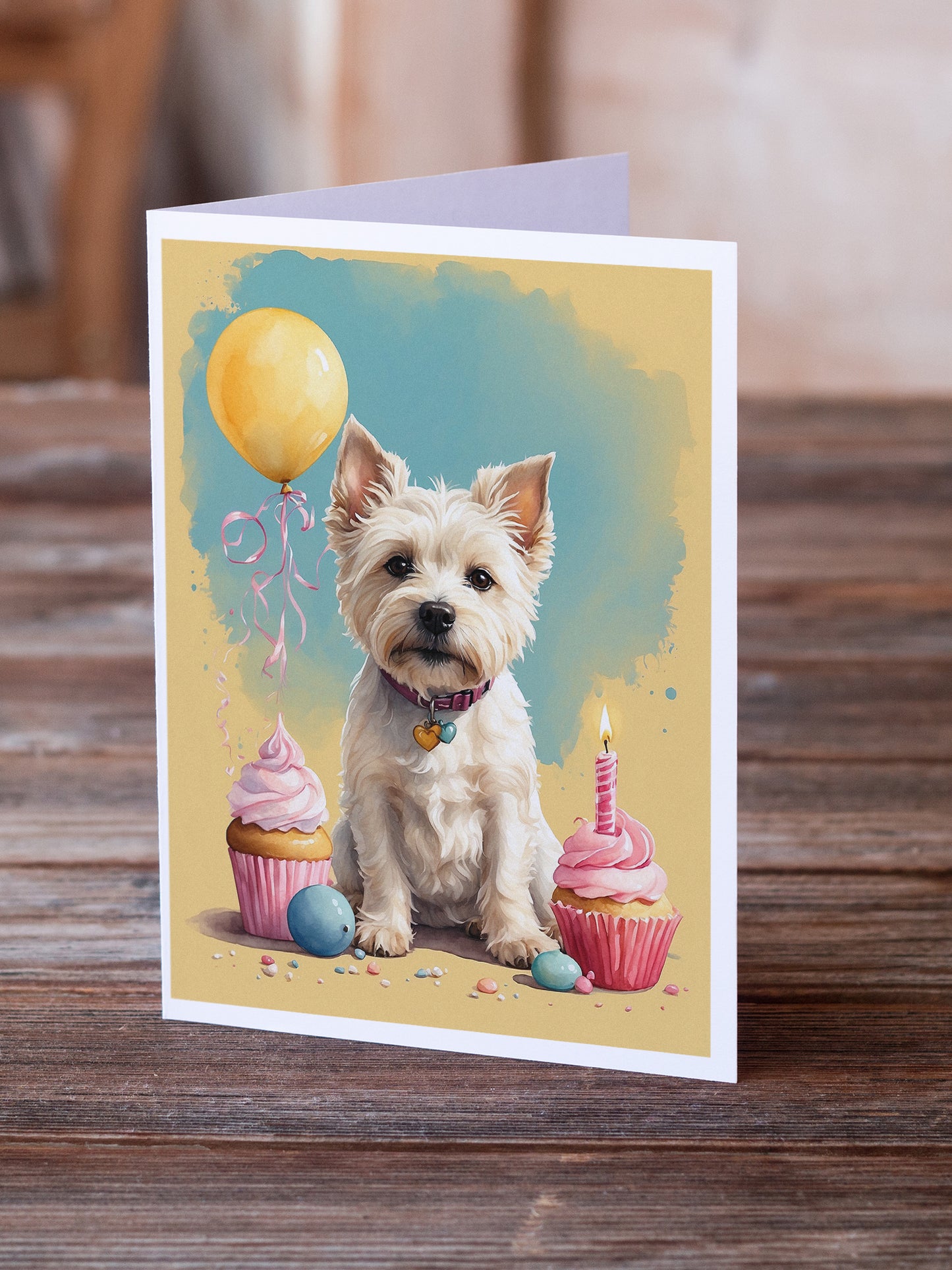 Westie Happy Birthday Greeting Cards Pack of 8