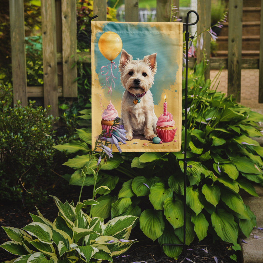 Westie Happy Birthday Garden Flag