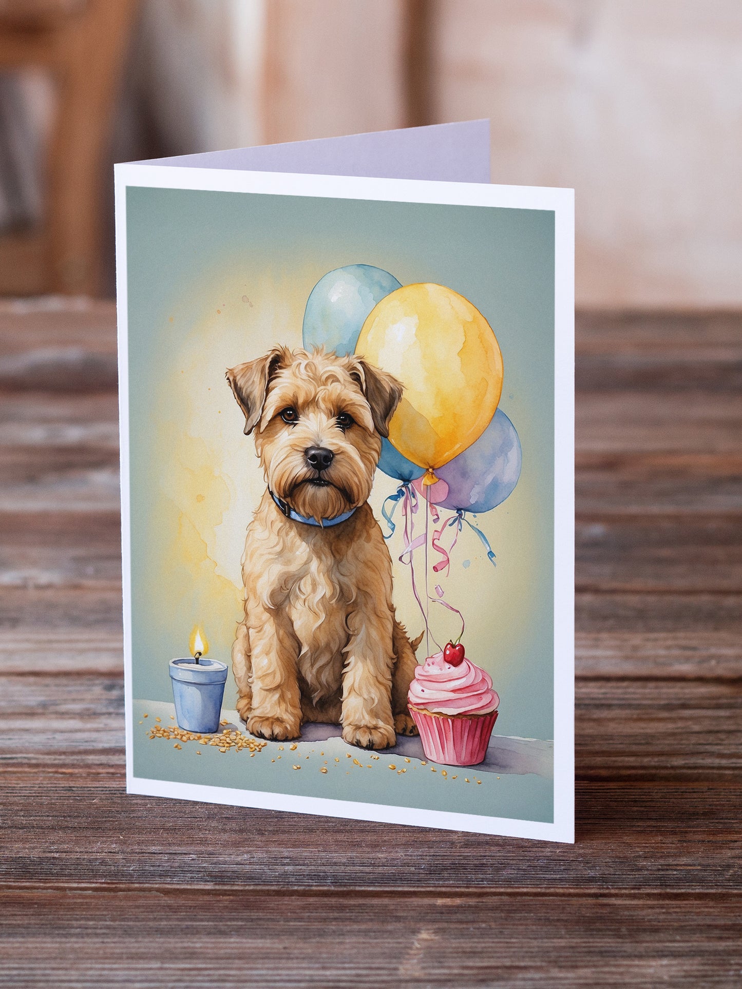 Wheaten Terrier Happy Birthday Greeting Cards Pack of 8