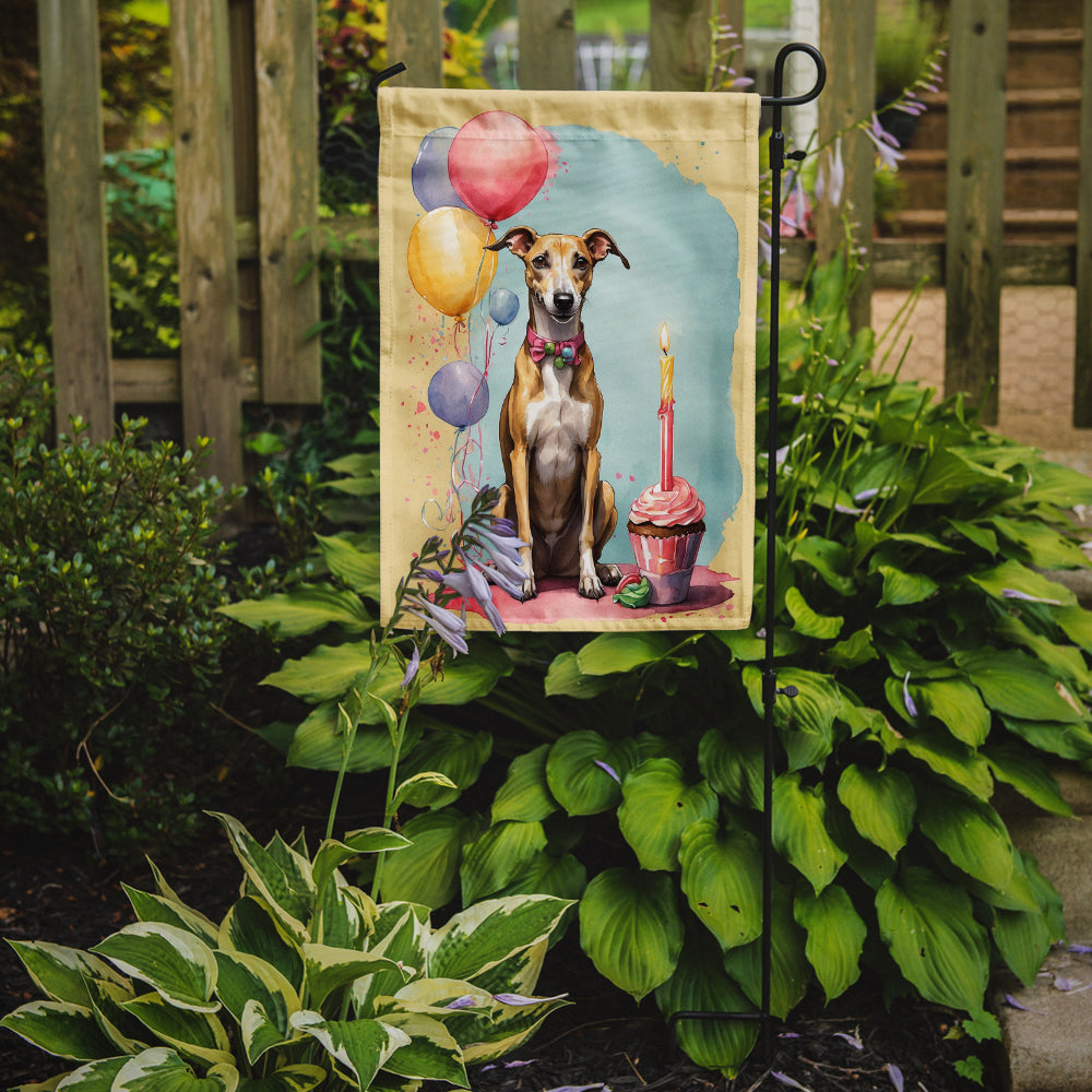 Whippet Happy Birthday Garden Flag