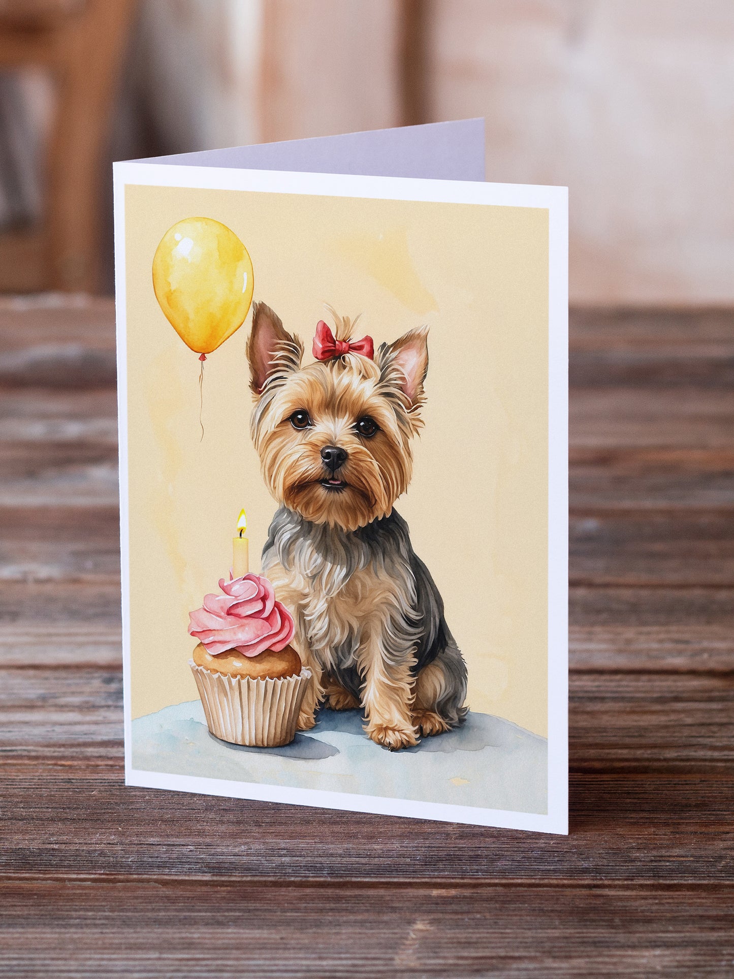 Yorkshire Terrier Happy Birthday Greeting Cards Pack of 8