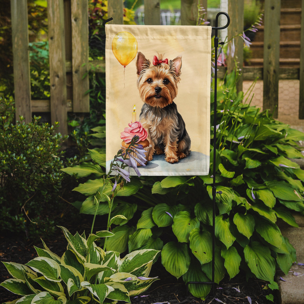 Yorkshire Terrier Happy Birthday Garden Flag