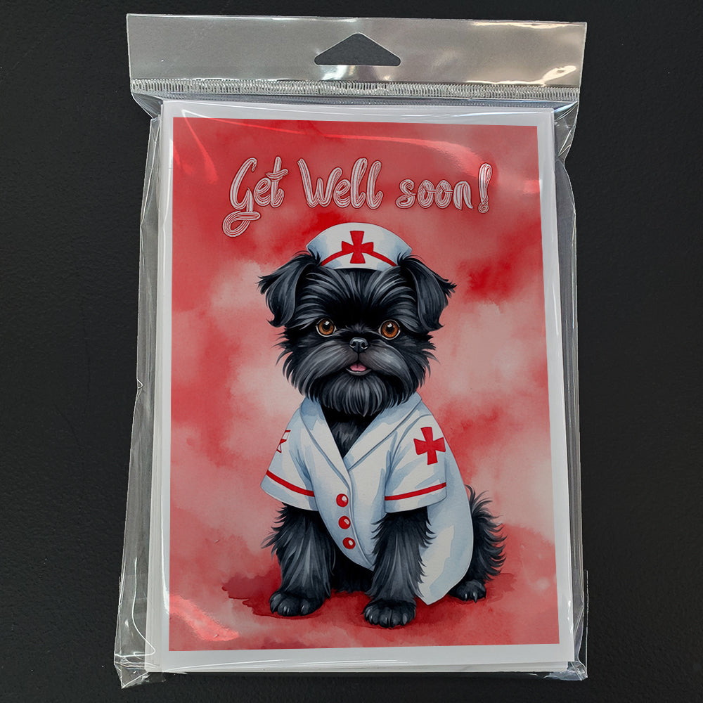 Affenpinscher Get Well Soon Greeting Cards Pack of 8