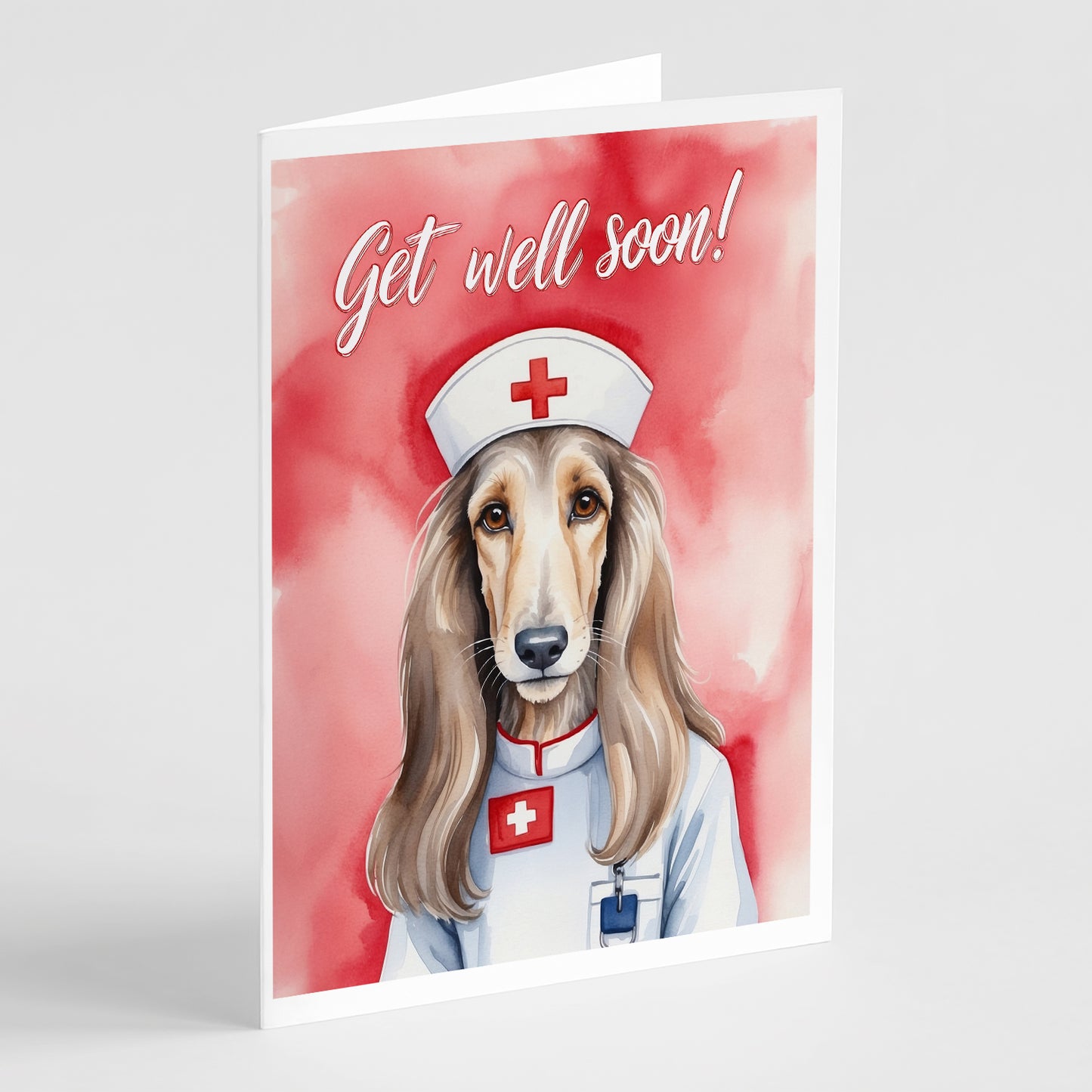 Buy this Afghan Hound Get Well Soon Greeting Cards Pack of 8