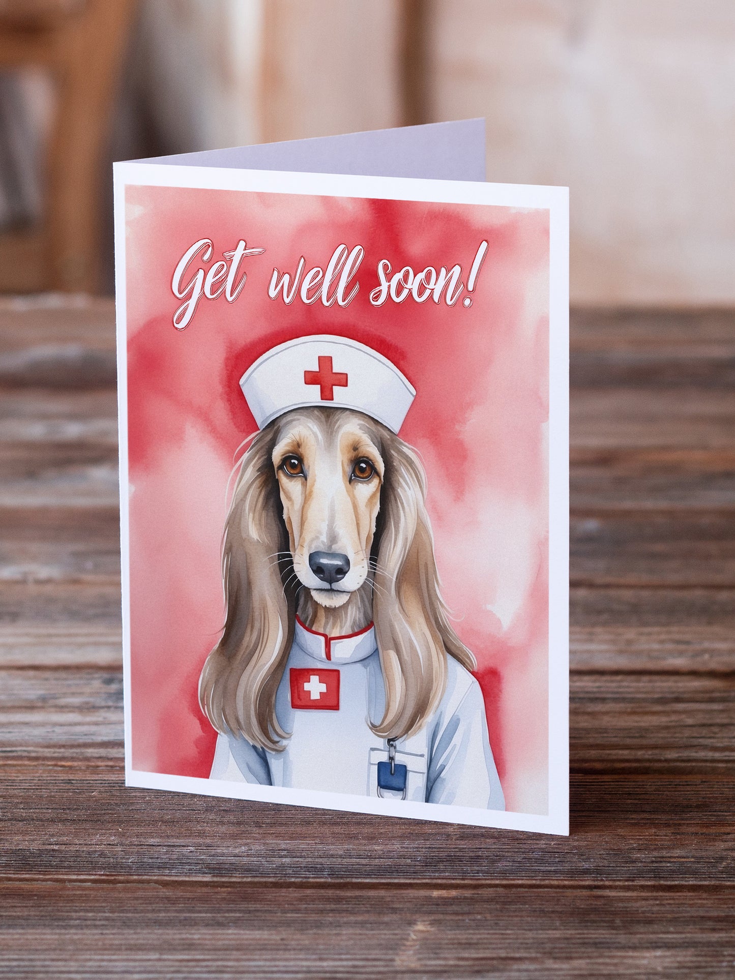 Afghan Hound Get Well Soon Greeting Cards Pack of 8