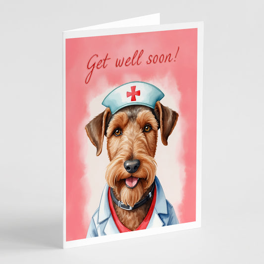 Buy this Airedale Terrier Get Well Soon Greeting Cards Pack of 8