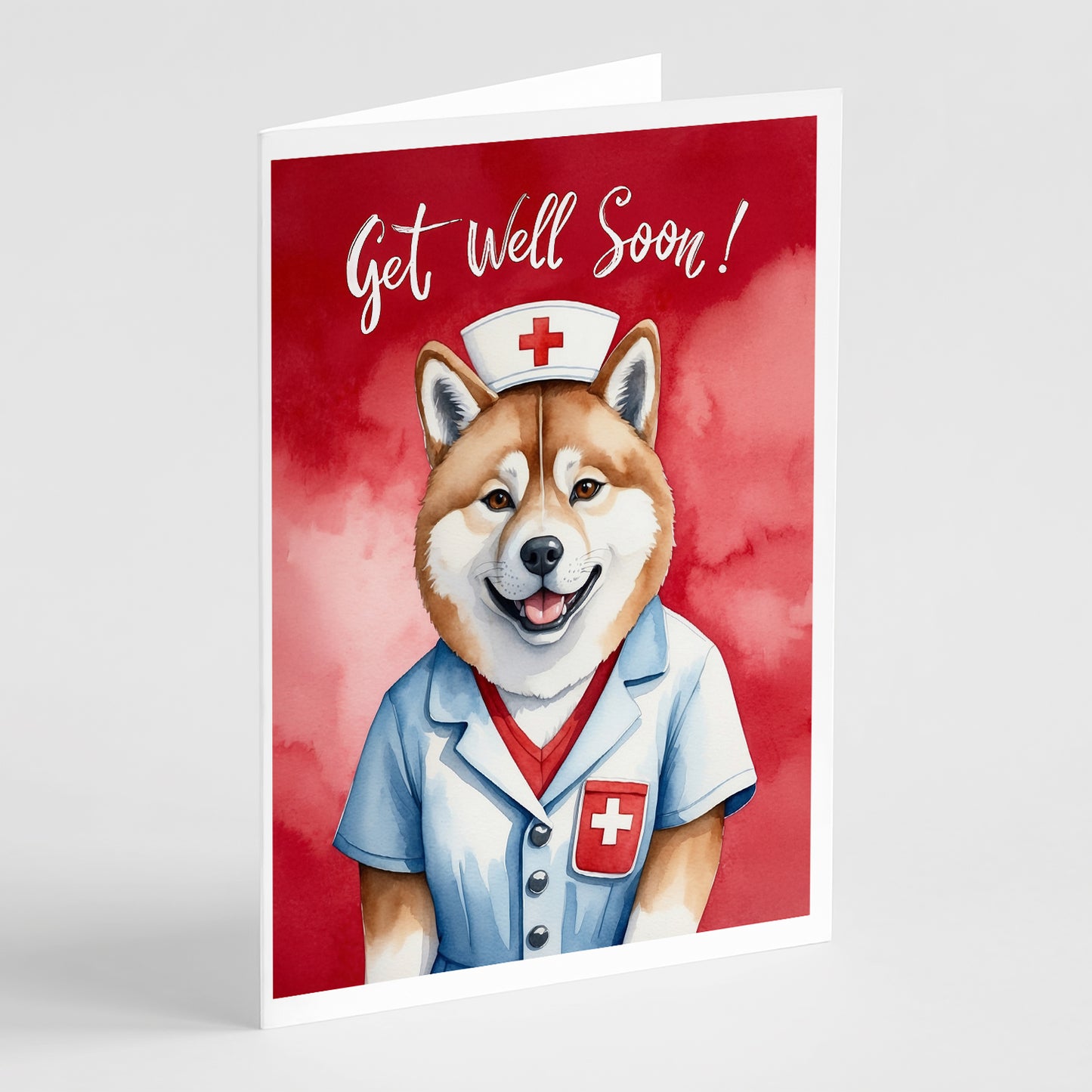 Buy this Akita Get Well Soon Greeting Cards Pack of 8