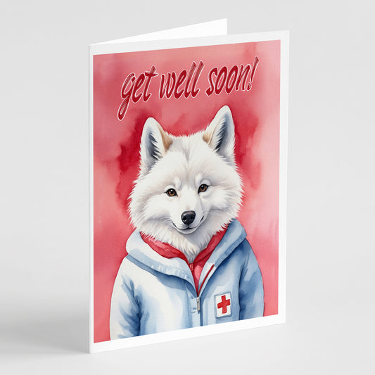 Buy this American Eskimo Get Well Soon Greeting Cards Pack of 8