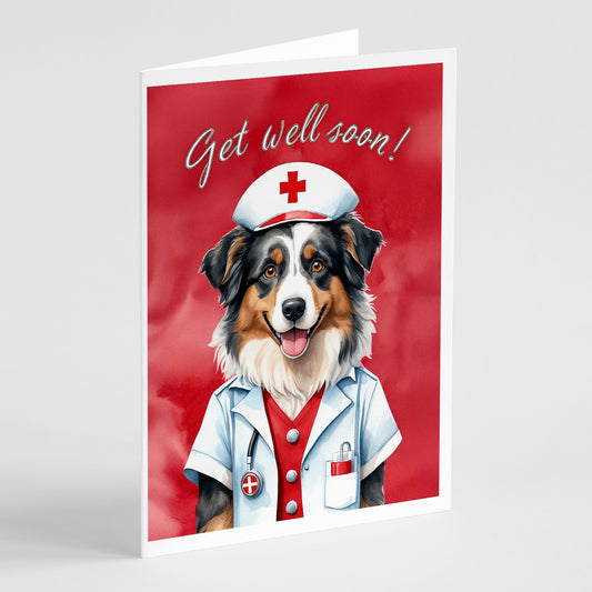 Buy this Australian Shepherd Get Well Soon Greeting Cards Pack of 8
