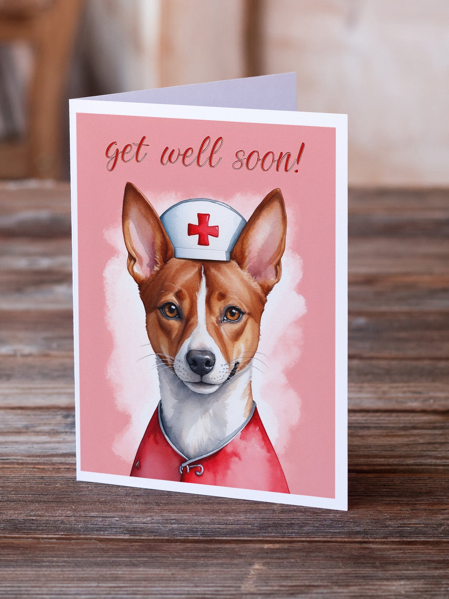Basenji Get Well Soon Greeting Cards Pack of 8