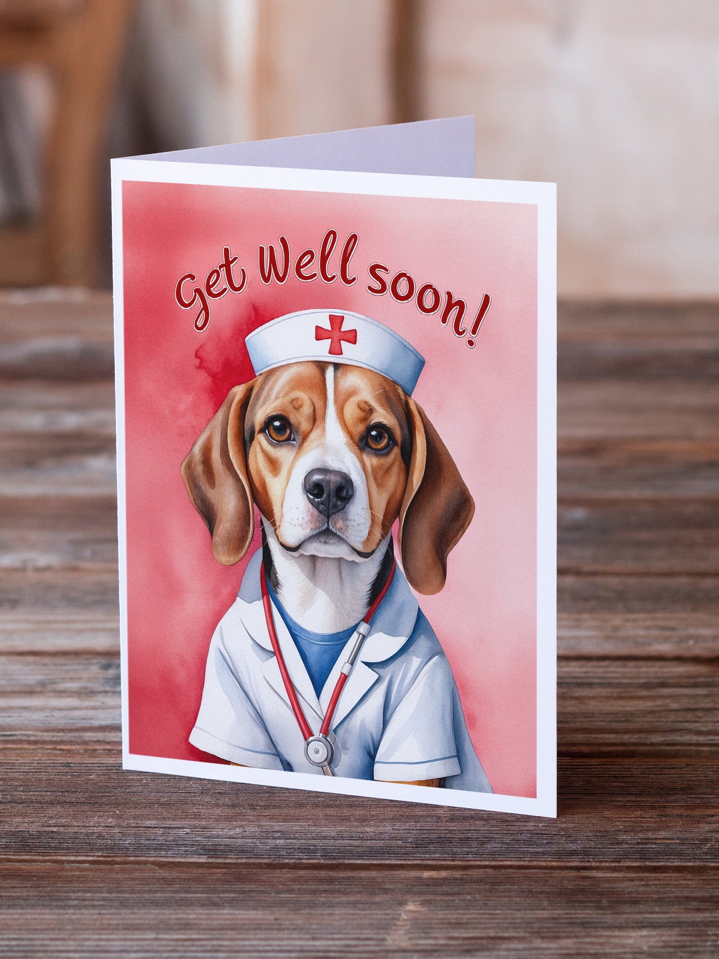 Beagle Get Well Soon Greeting Cards Pack of 8
