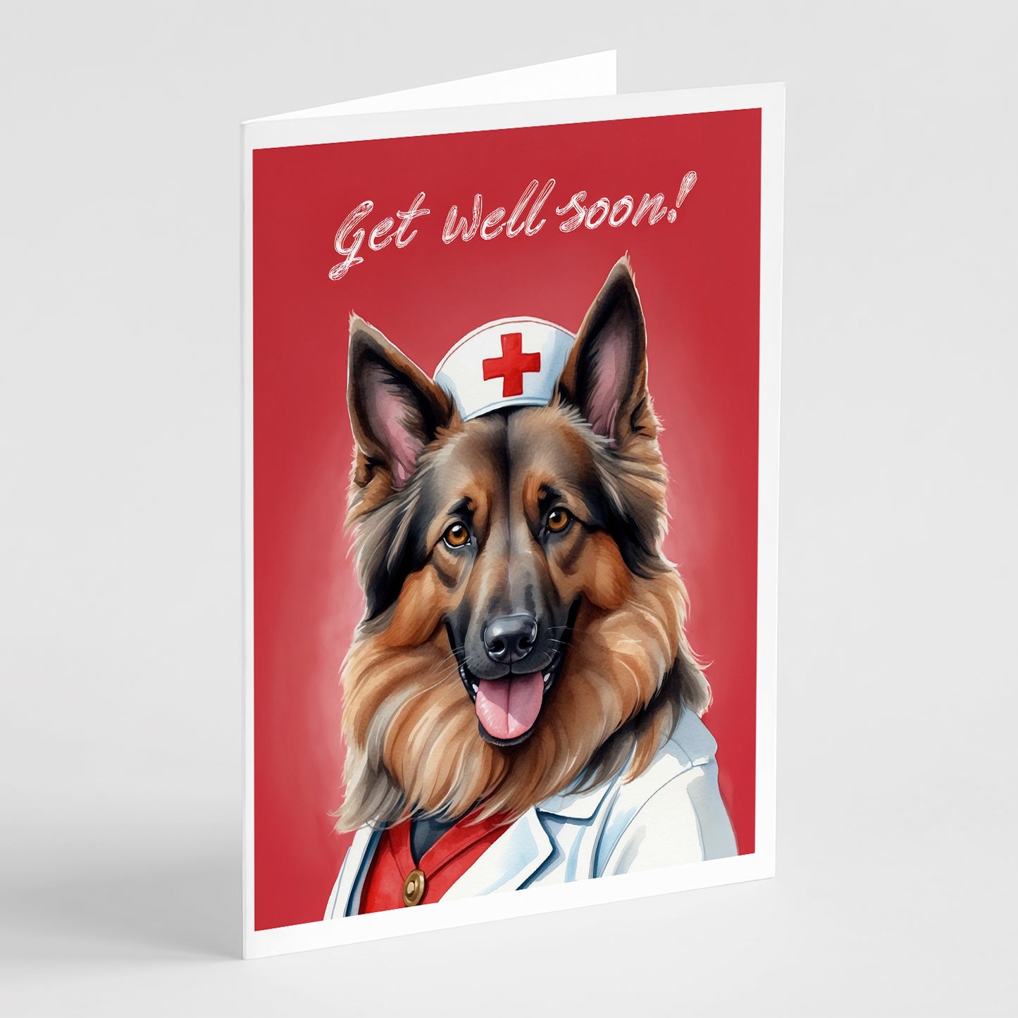Buy this Belgian Tervuren Get Well Soon Greeting Cards Pack of 8