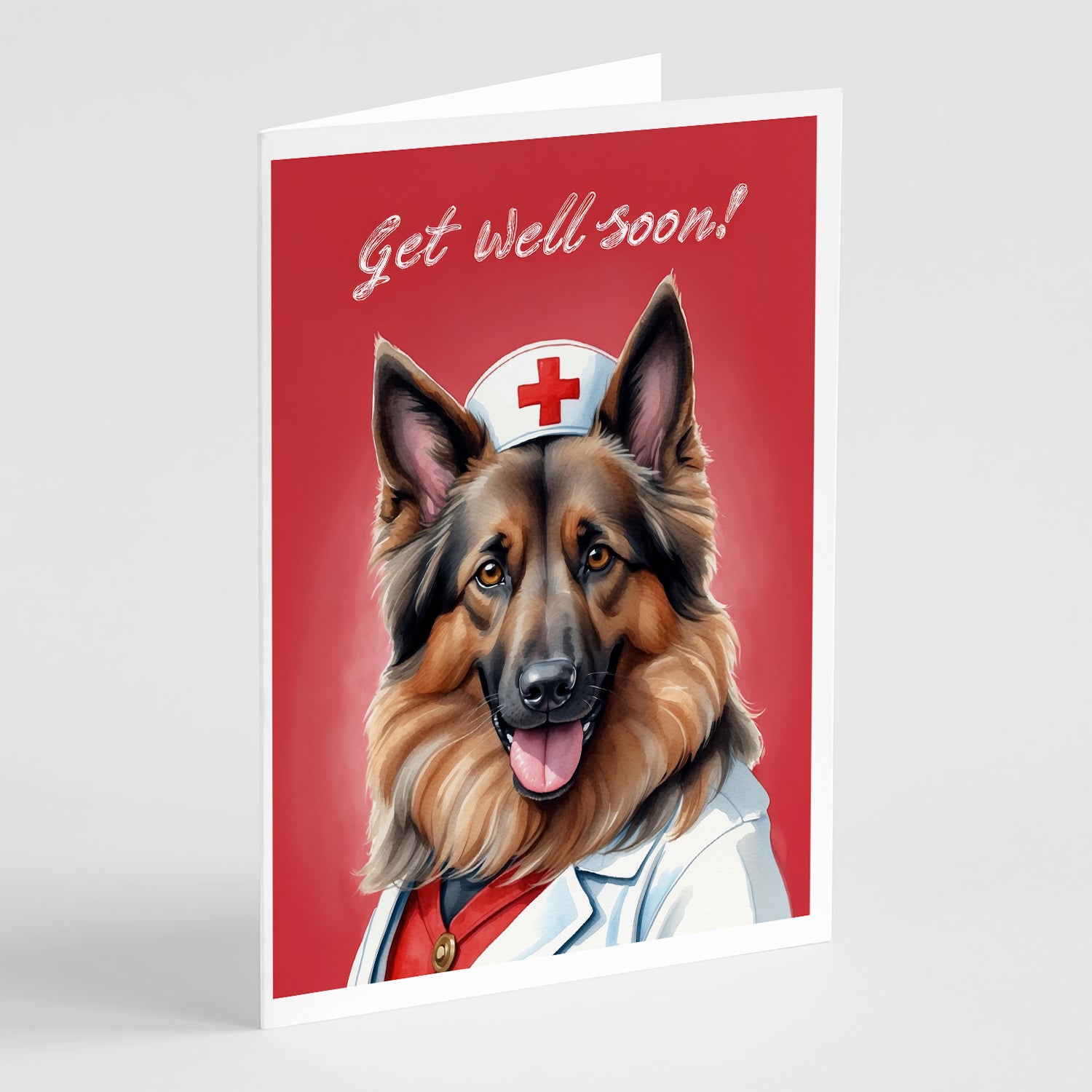 Buy this Belgian Tervuren Get Well Soon Greeting Cards Pack of 8