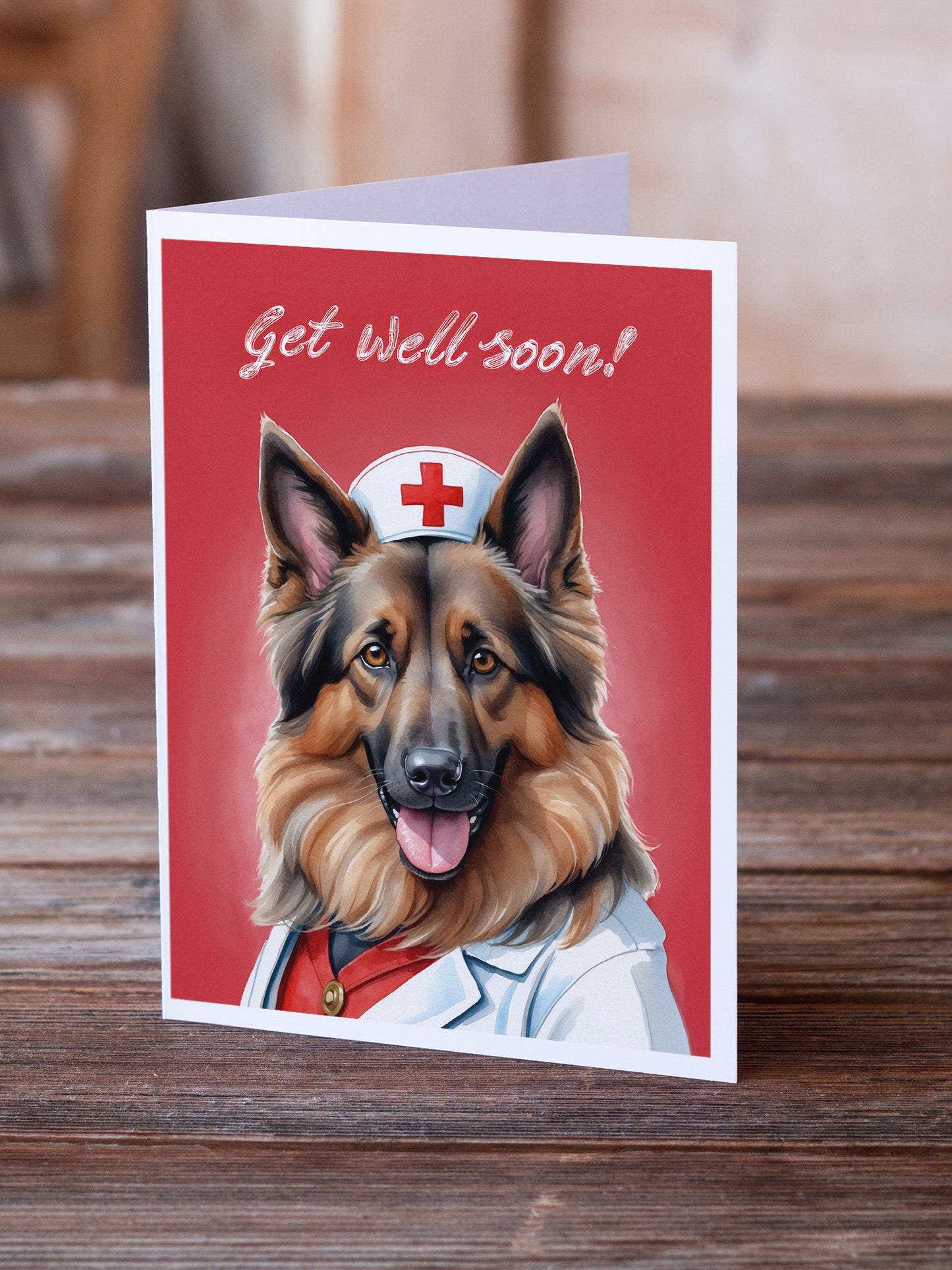 Belgian Tervuren Get Well Soon Greeting Cards Pack of 8