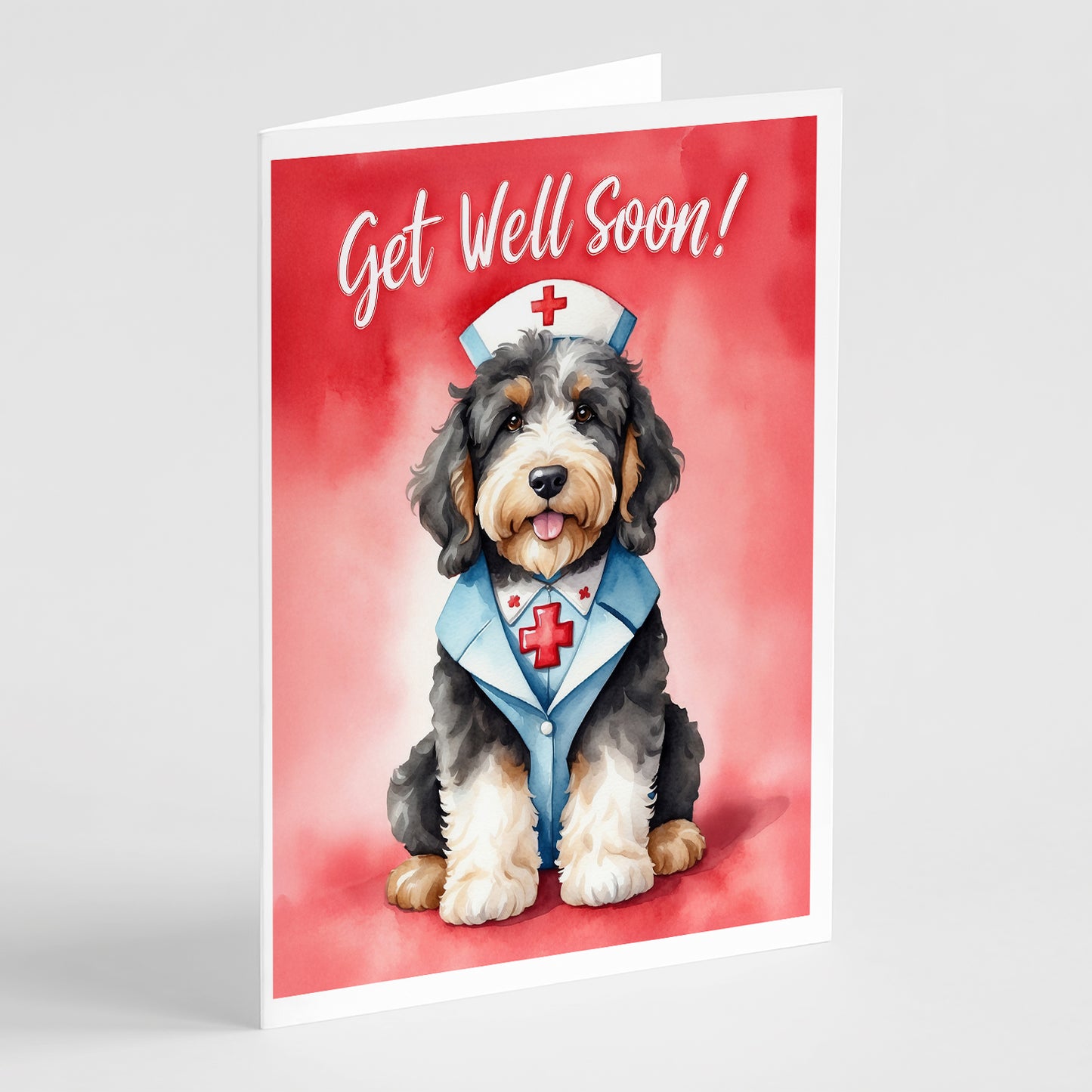 Buy this Bernedoodle Get Well Soon Greeting Cards Pack of 8