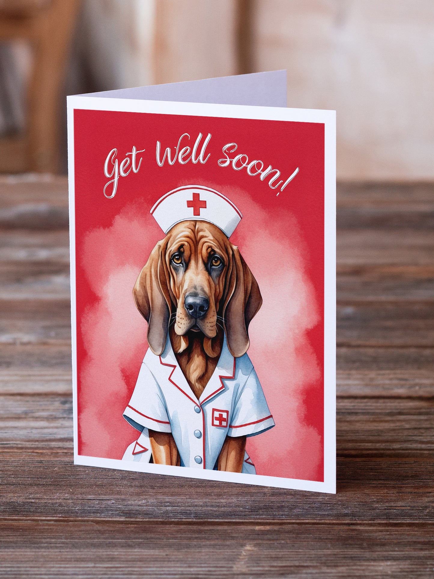 Bloodhound Get Well Soon Greeting Cards Pack of 8