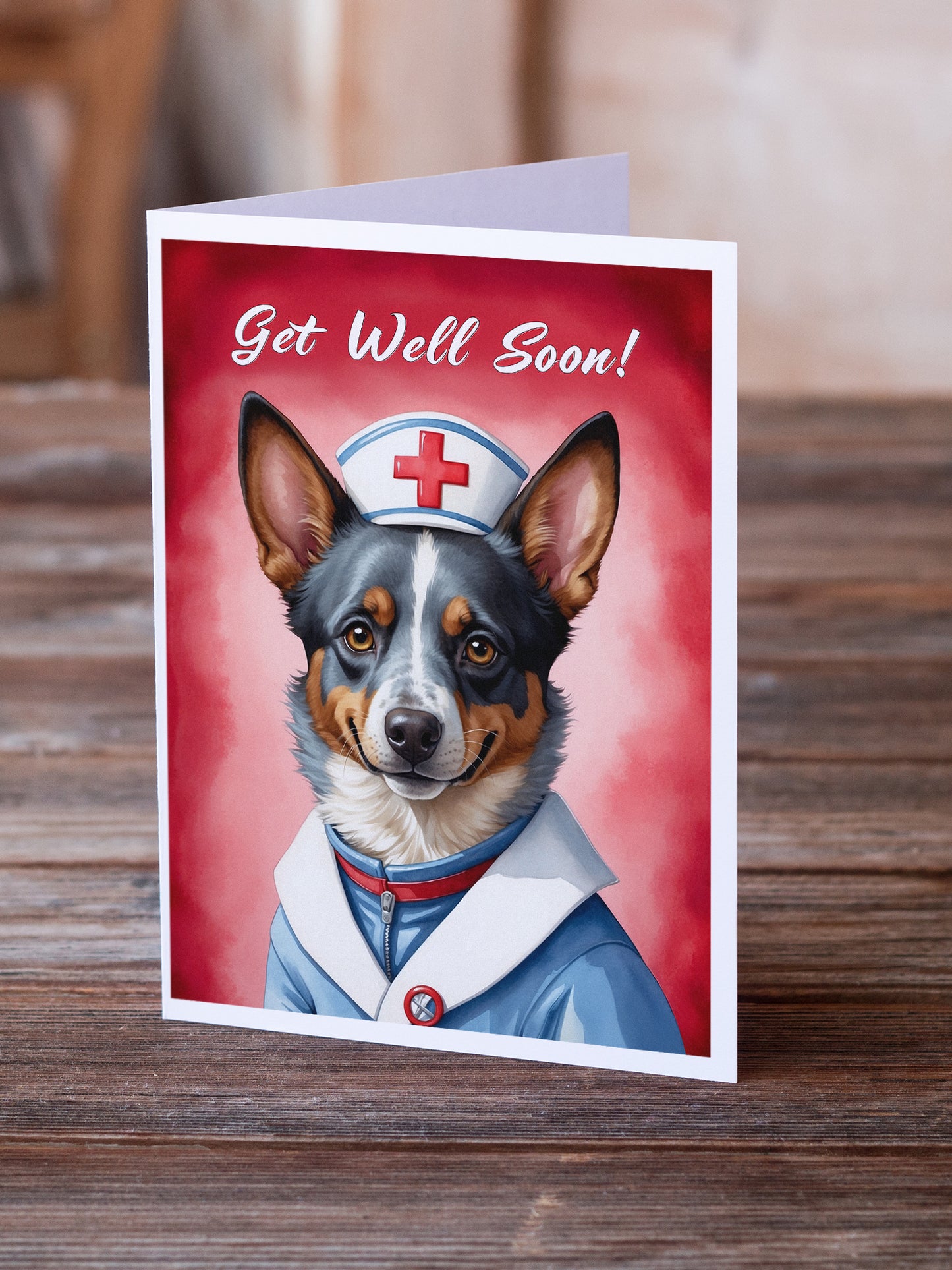 Australian Cattle Dog Get Well Soon Greeting Cards Pack of 8