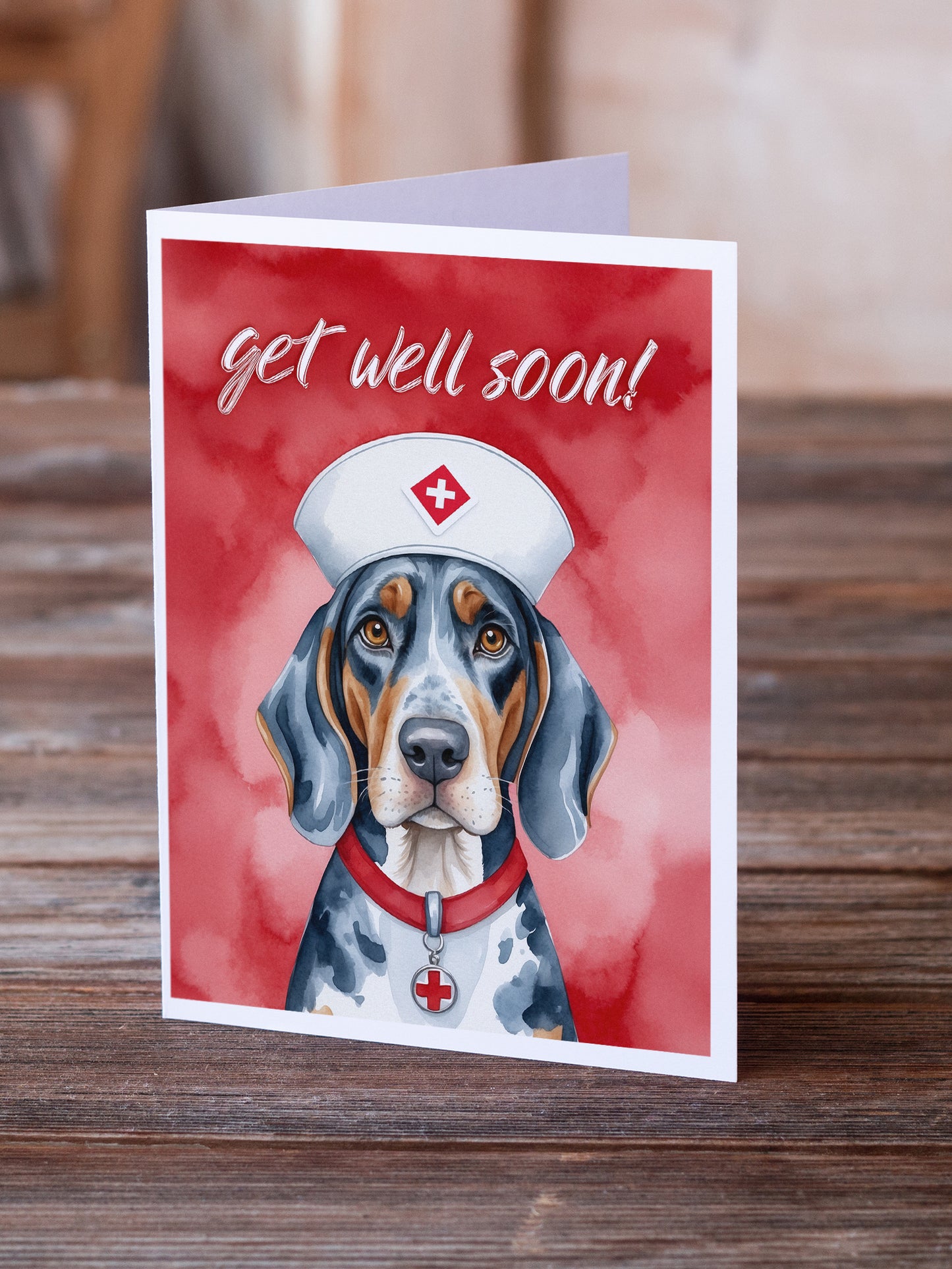 Bluetick Coonhound Get Well Soon Greeting Cards Pack of 8