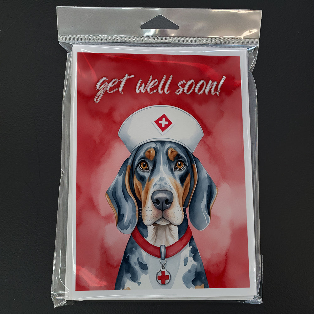 Bluetick Coonhound Get Well Soon Greeting Cards Pack of 8
