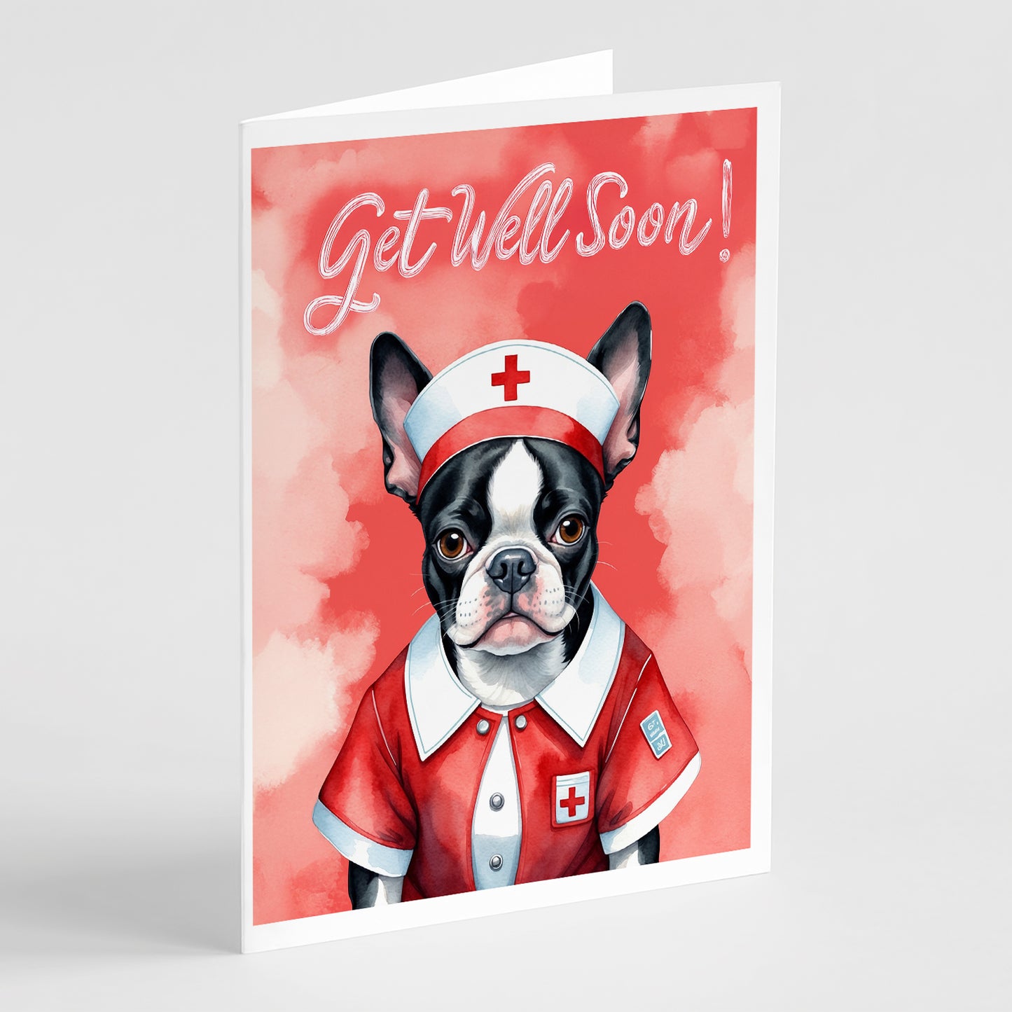 Buy this Boston Terrier Get Well Soon Greeting Cards Pack of 8