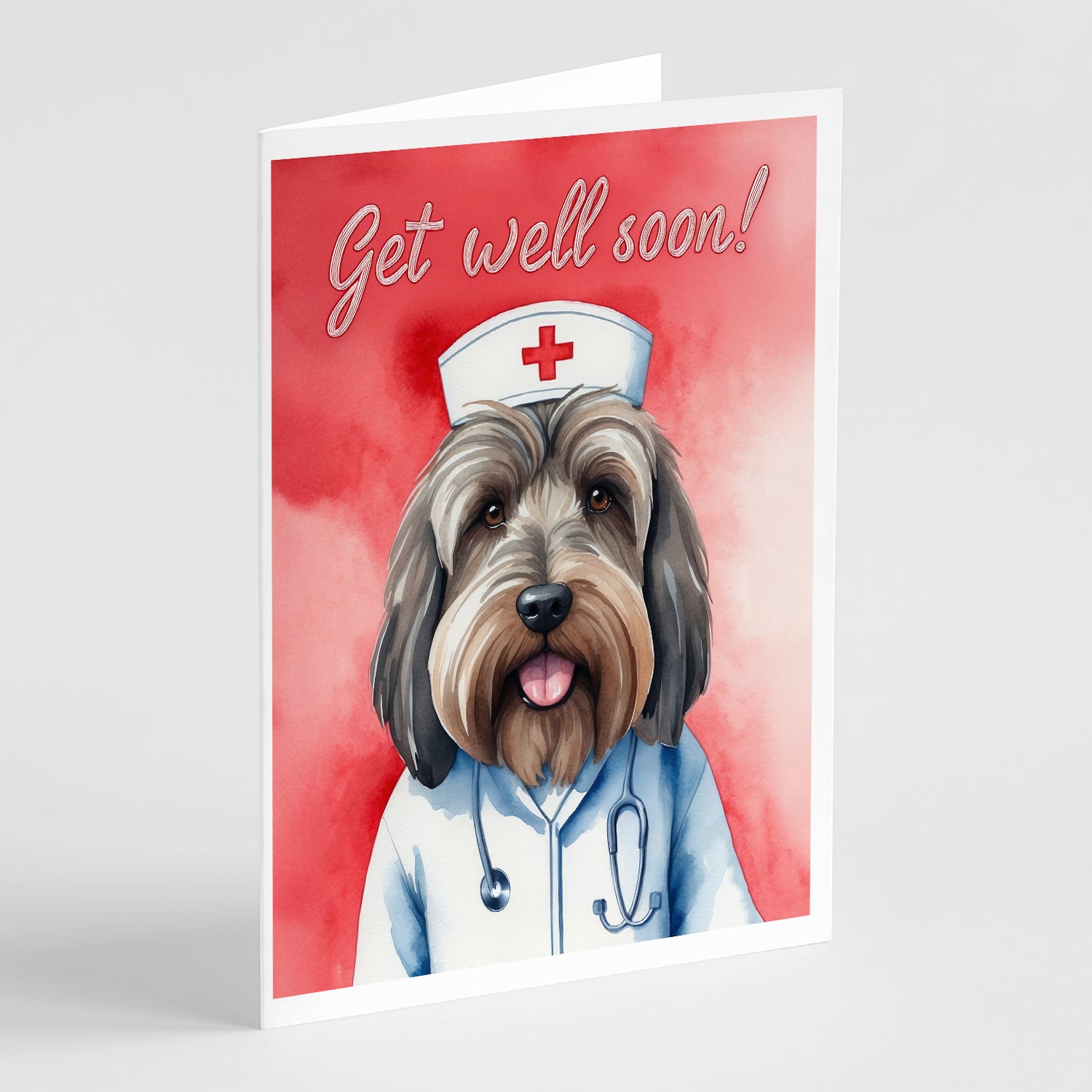 Buy this Briard Get Well Soon Greeting Cards Pack of 8