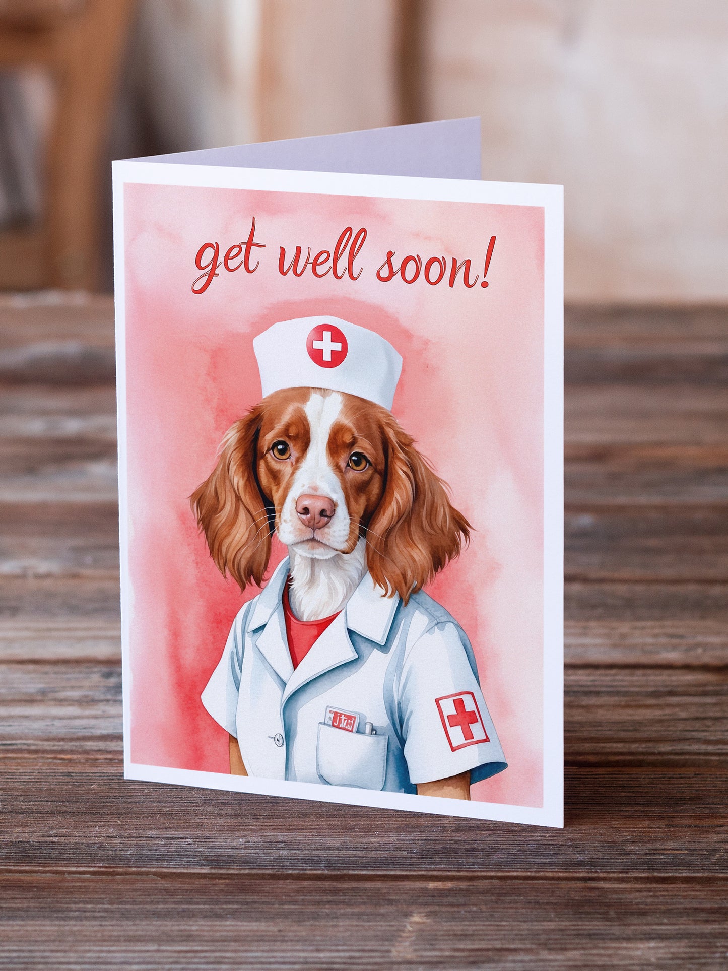 Brittany Get Well Soon Greeting Cards Pack of 8