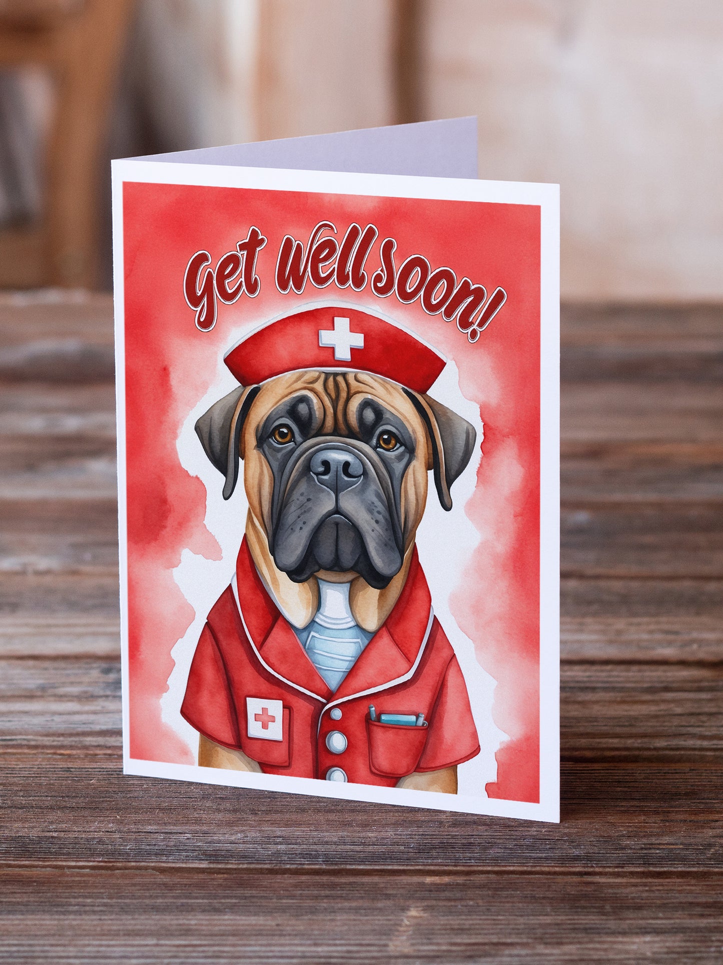 Bullmastiff Get Well Soon Greeting Cards Pack of 8