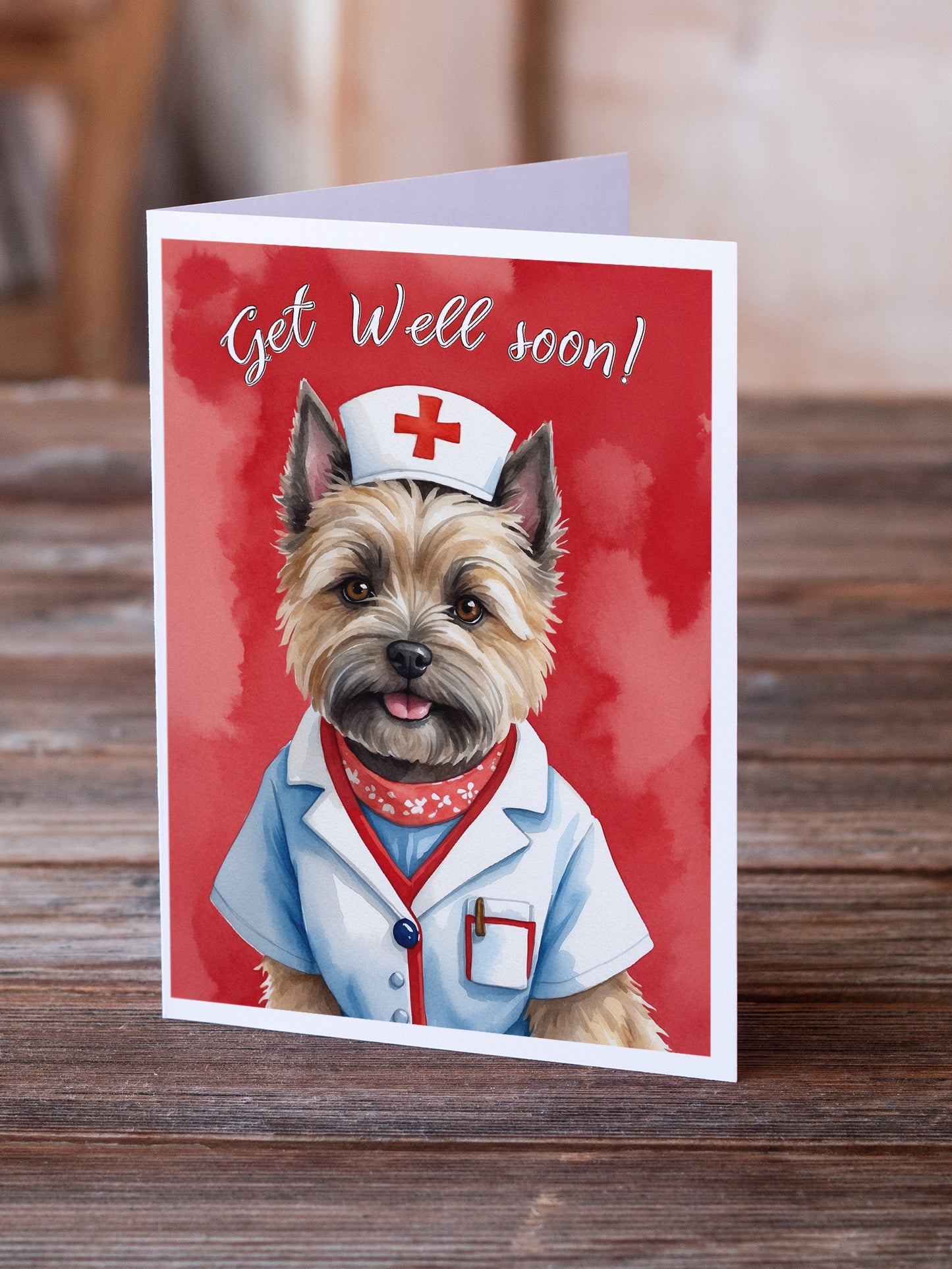 Cairn Terrier Get Well Soon Greeting Cards Pack of 8