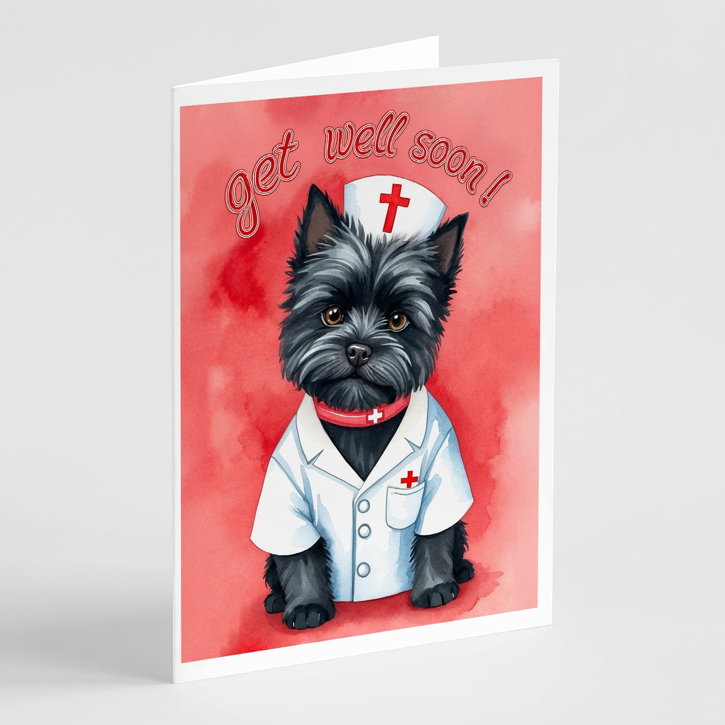 Buy this Black Cairn Terrier Get Well Soon Greeting Cards Pack of 8