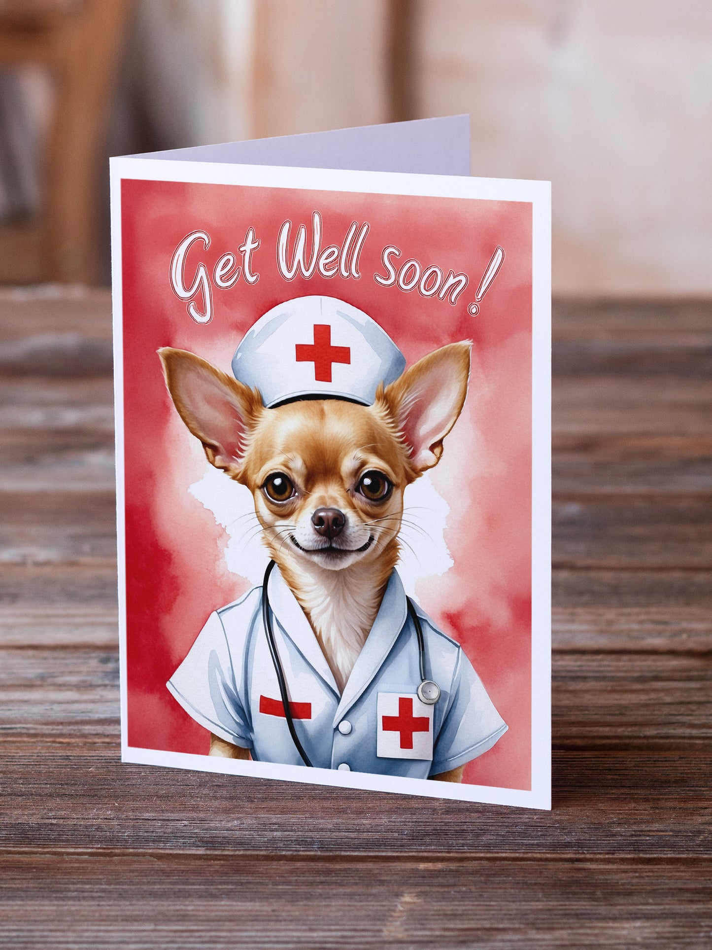 Chihuahua Get Well Soon Greeting Cards Pack of 8