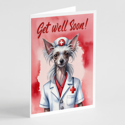 Buy this Chinese Crested Get Well Soon Greeting Cards Pack of 8
