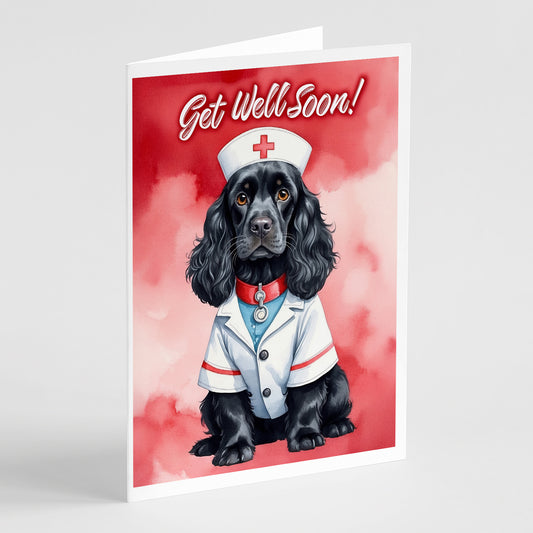 Buy this Black Cocker Spaniel Get Well Soon Greeting Cards Pack of 8