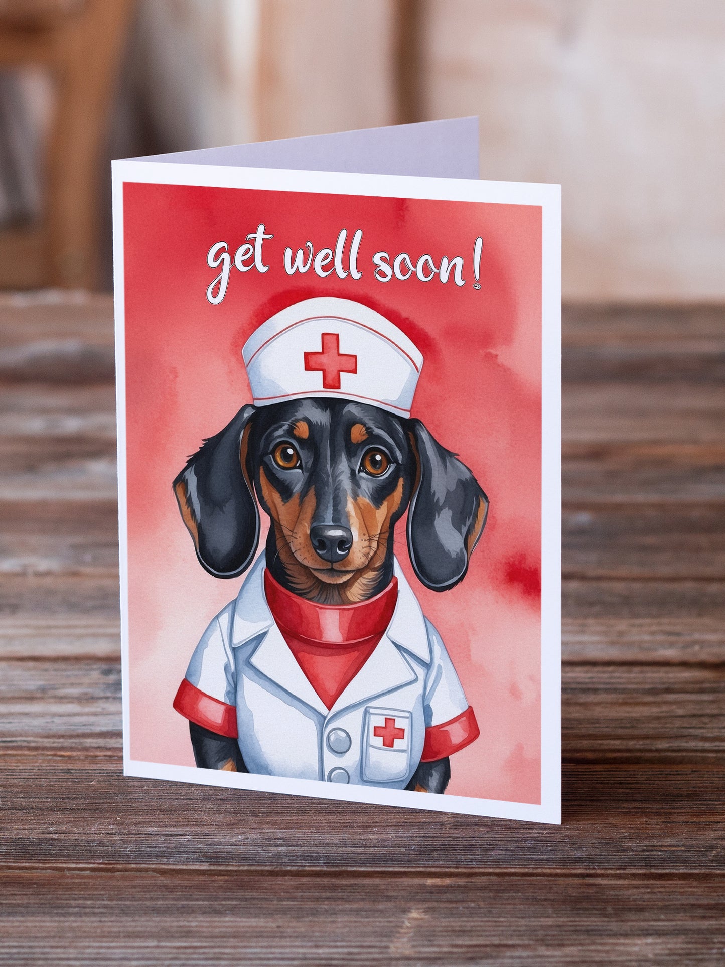 Dachshund Get Well Soon Greeting Cards Pack of 8