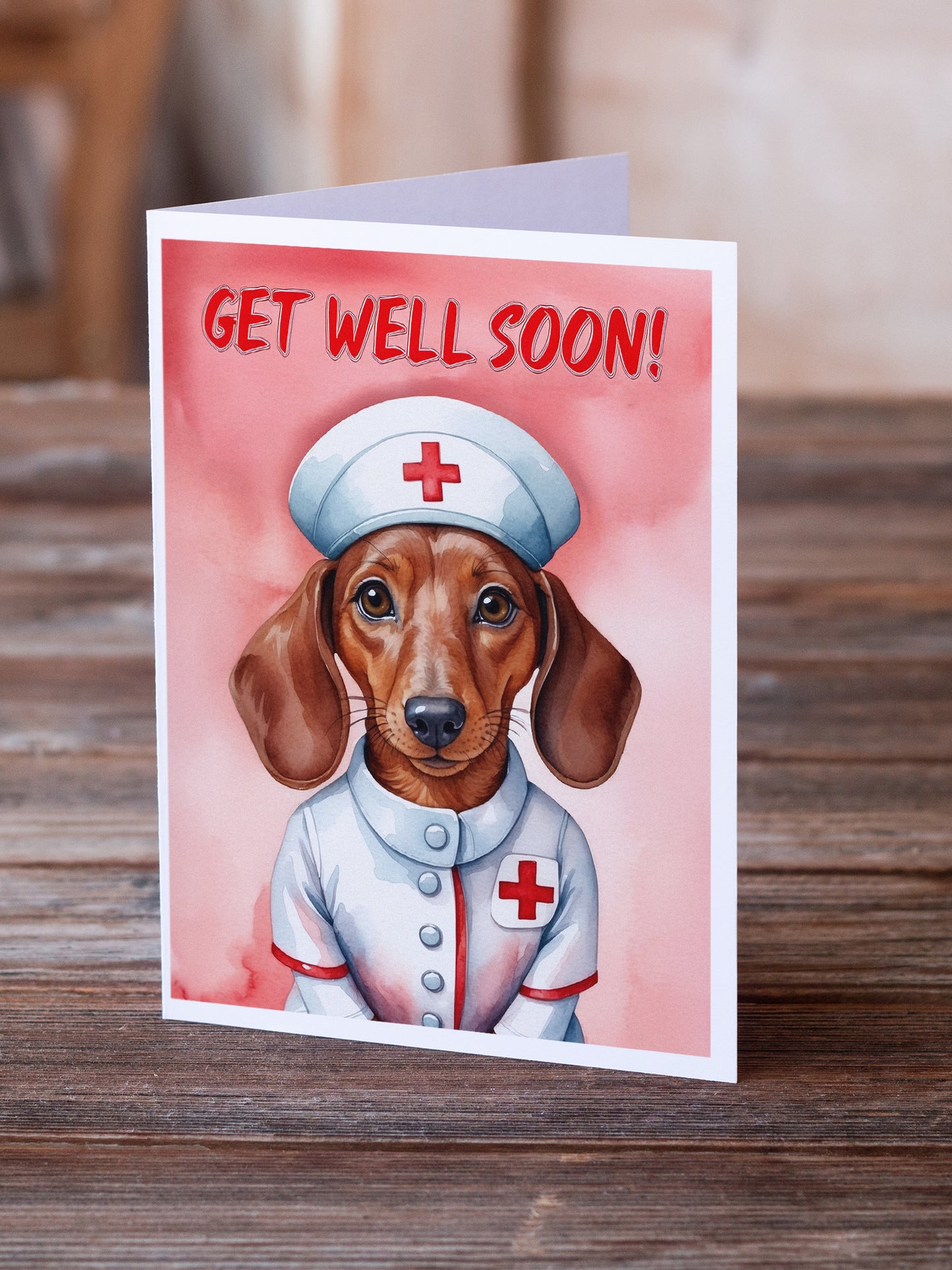 Dachshund Get Well Soon Greeting Cards Pack of 8