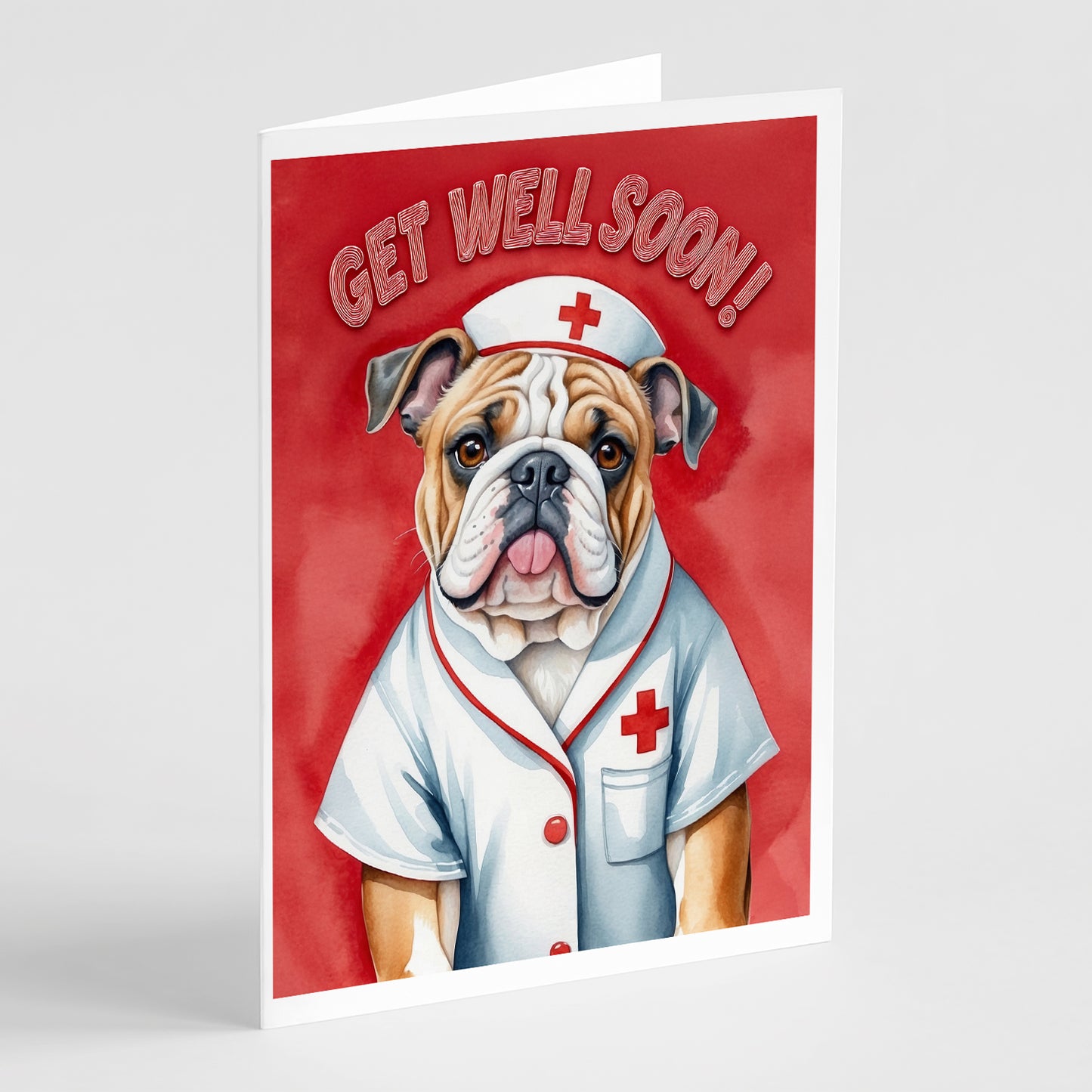 Buy this English Bulldog Get Well Soon Greeting Cards Pack of 8