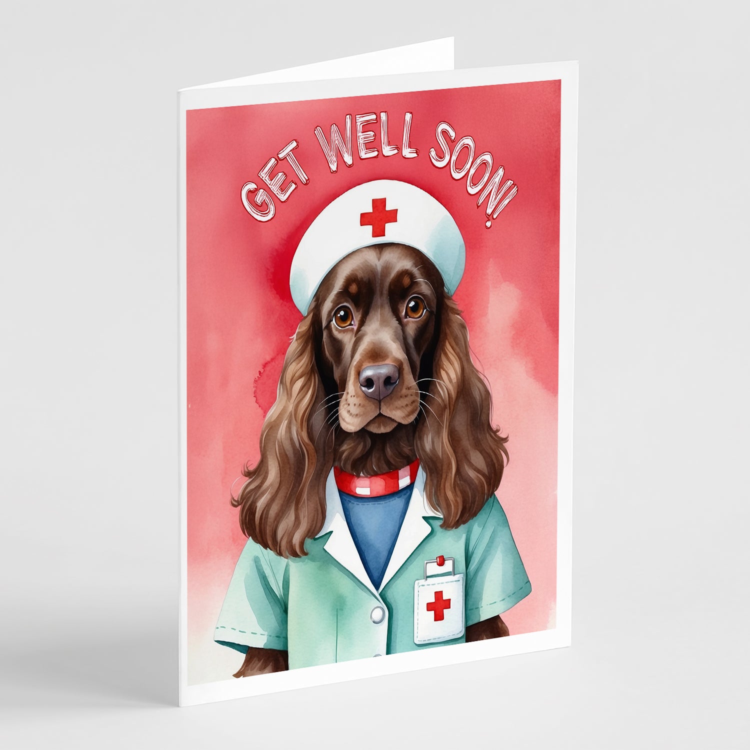 Buy this Field Spaniel Get Well Soon Greeting Cards Pack of 8