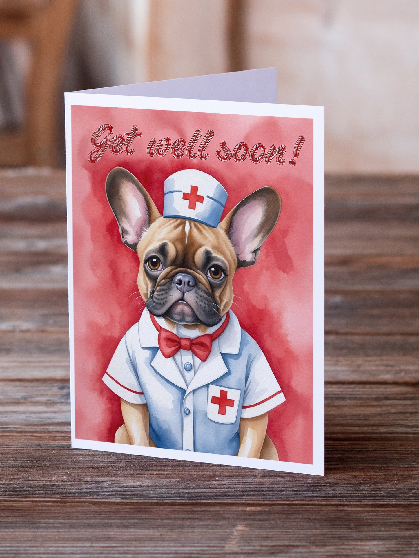 French Bulldog Get Well Soon Greeting Cards Pack of 8