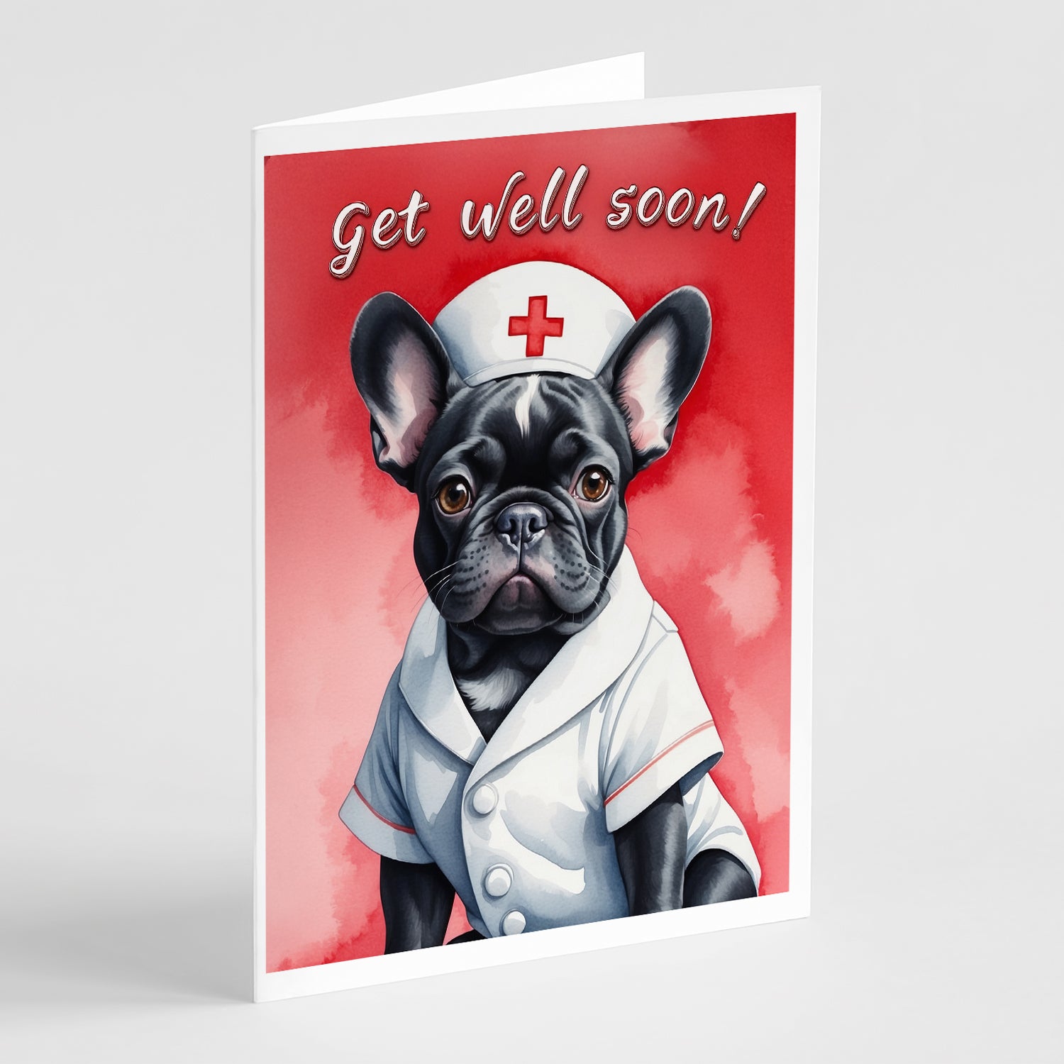 Buy this Black French Bulldog Get Well Soon Greeting Cards Pack of 8