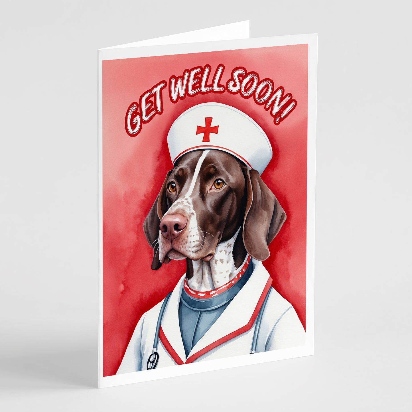 Buy this German Shorthaired Pointer Get Well Soon Greeting Cards Pack of 8