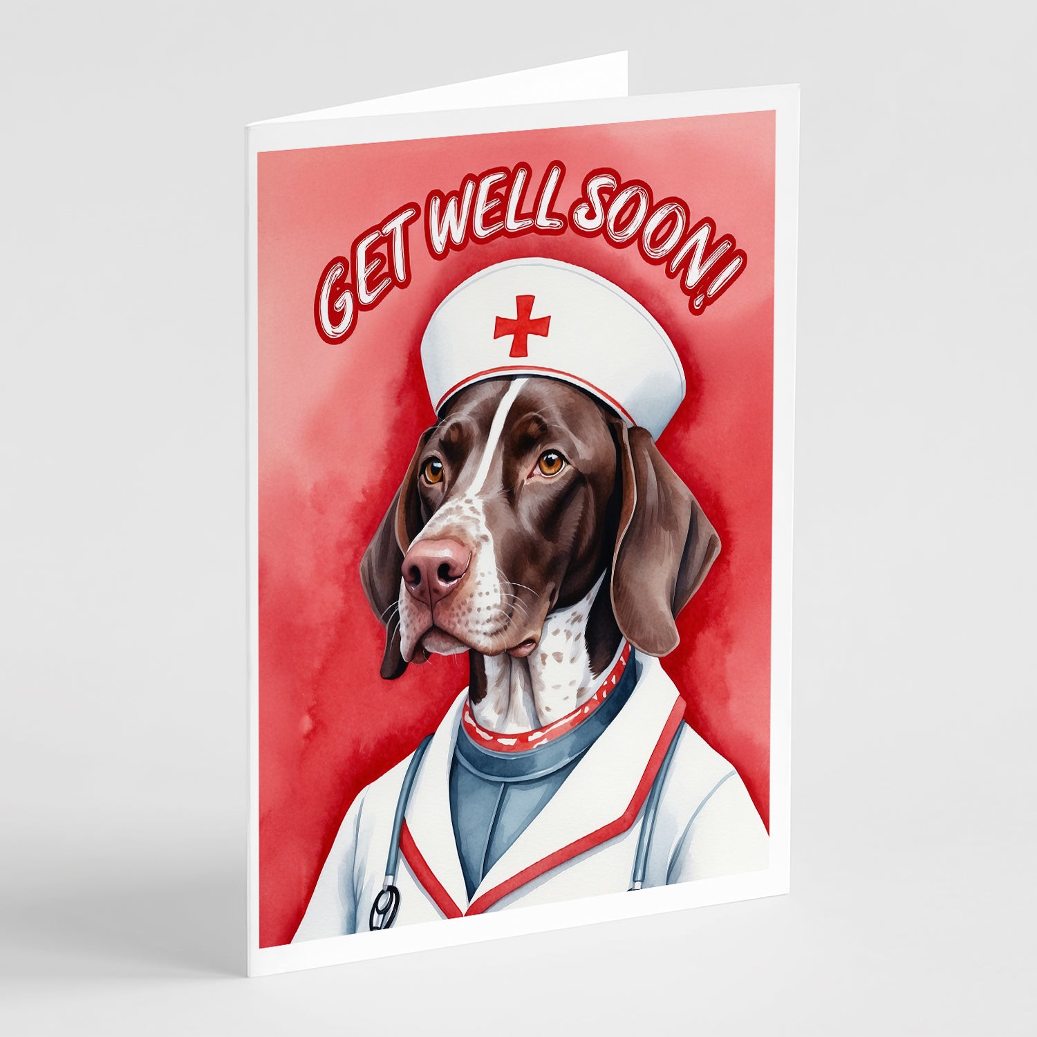 Buy this German Shorthaired Pointer Get Well Soon Greeting Cards Pack of 8