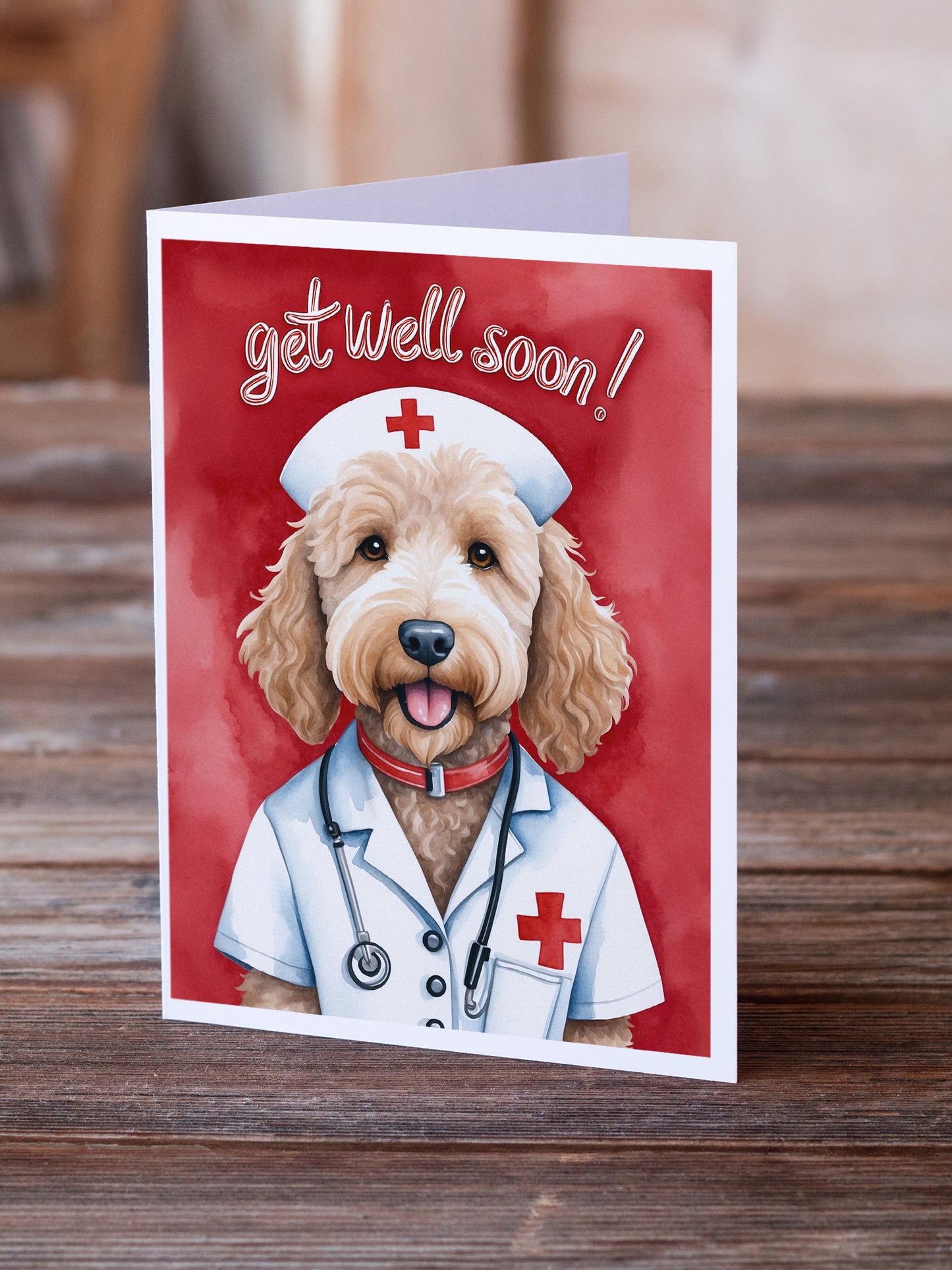 Goldendoodle Get Well Soon Greeting Cards Pack of 8