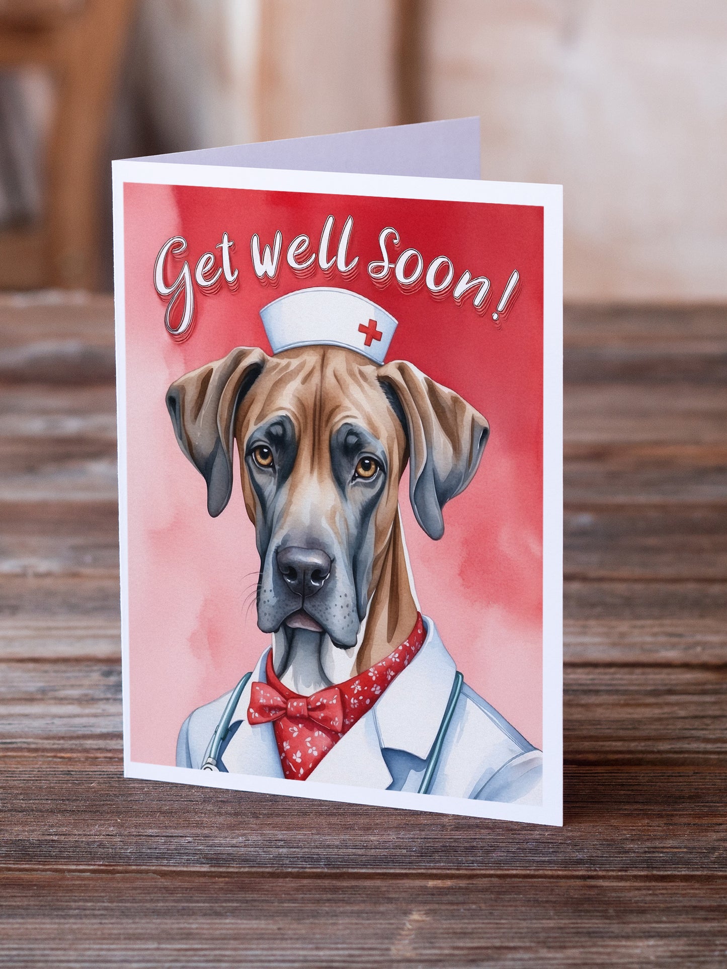 Great Dane Get Well Soon Greeting Cards Pack of 8