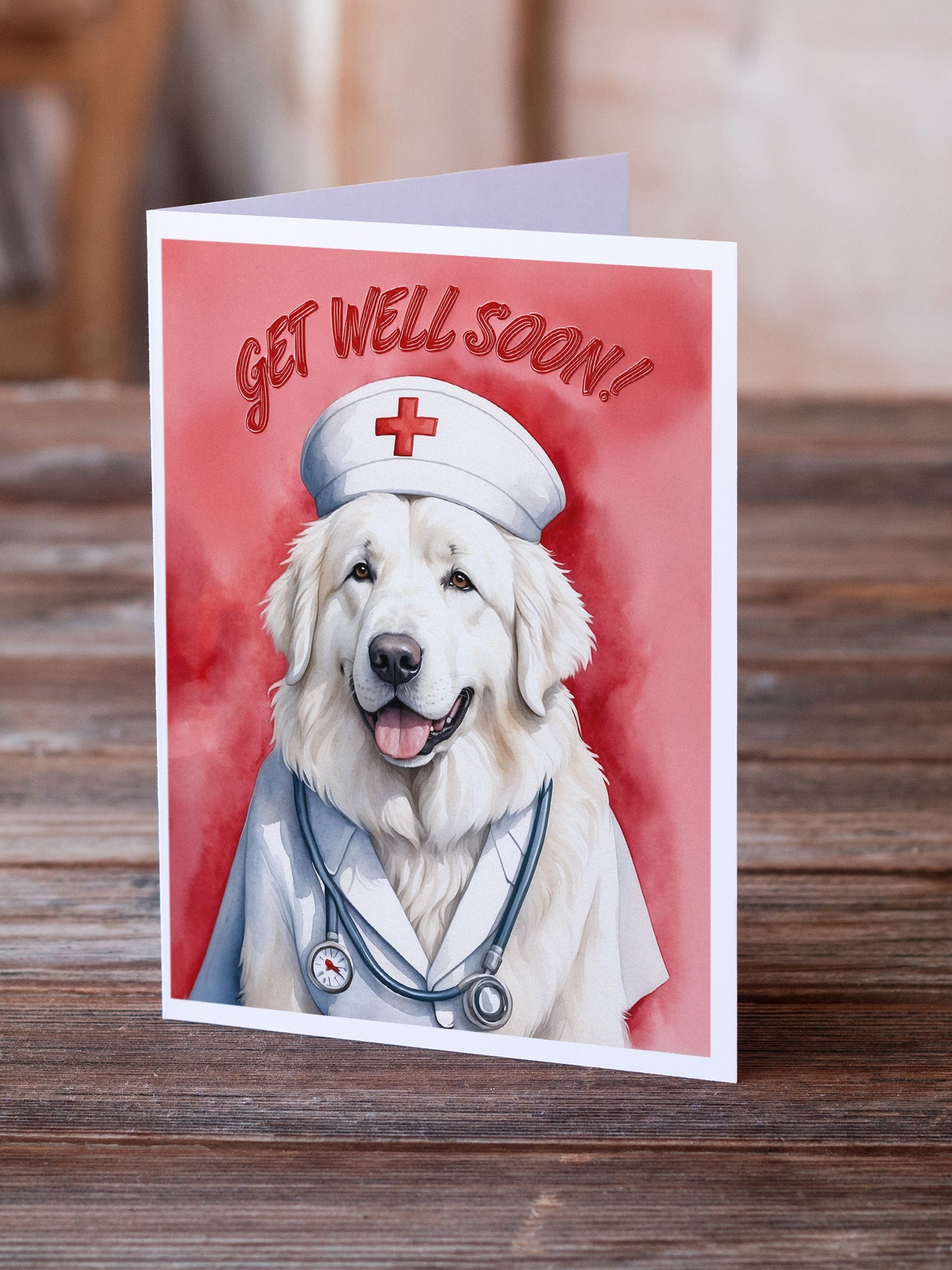 Great Pyrenees Get Well Soon Greeting Cards Pack of 8