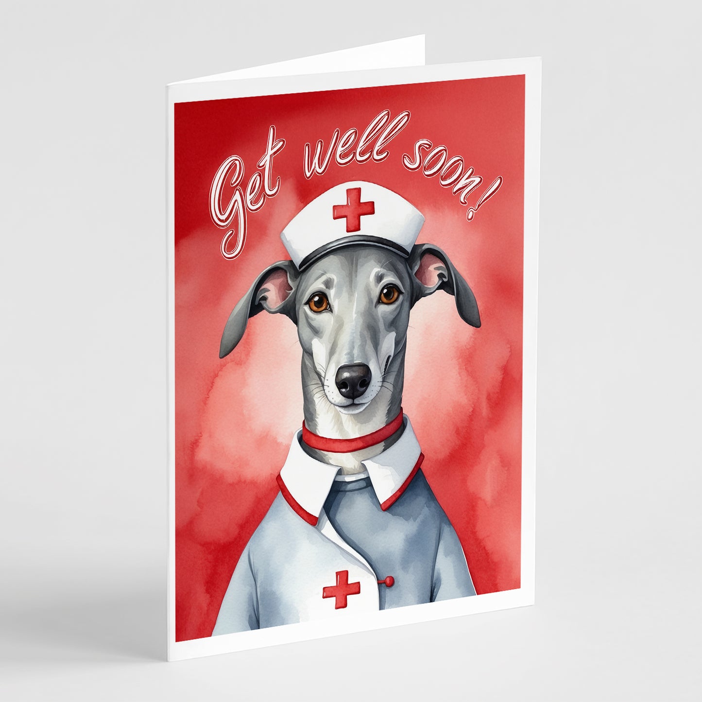 Buy this Greyhound Get Well Soon Greeting Cards Pack of 8